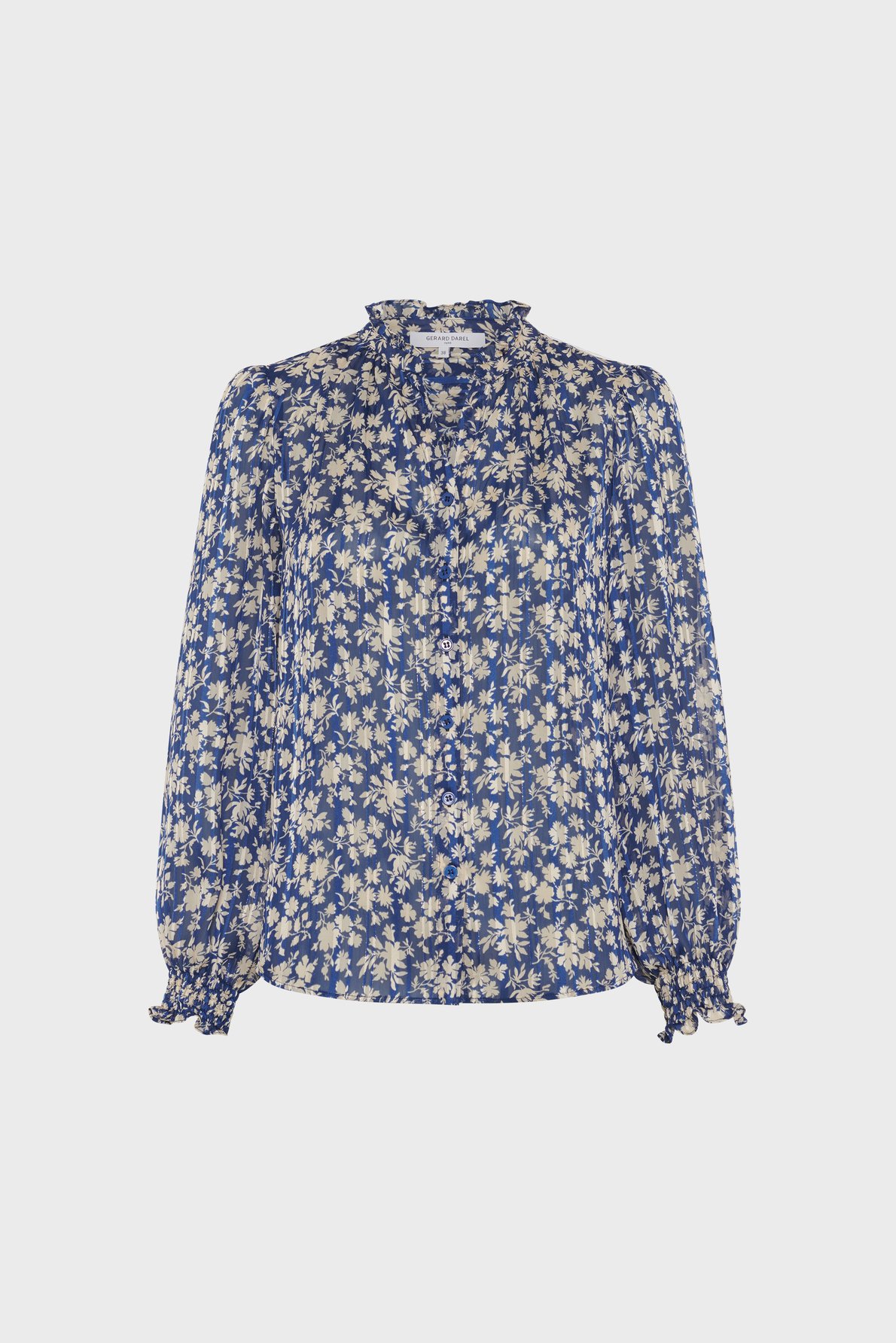 Chemise à fleurs et lurex - casy GERARD DAREL Bleu
