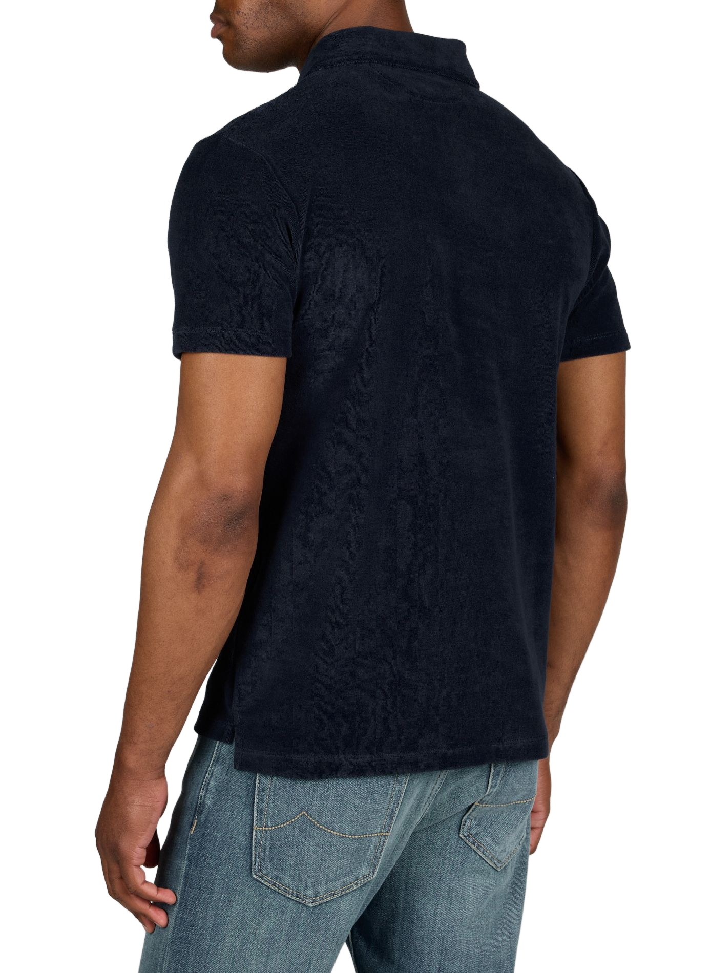 Polo manches courtes en tissu éponge de coton mélangé AURELIEN Bleu