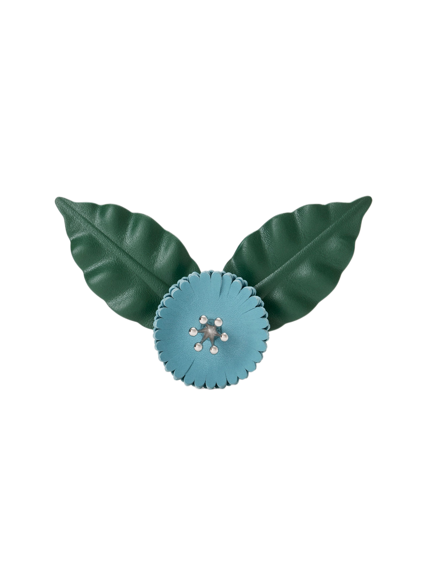 Klassieke leren bloem broche van kalfsleer LOEWE Blauw