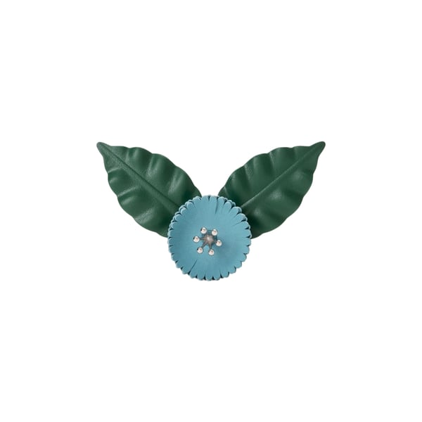 Paula's Ibiza - Broche fleur en cuir de veau classique Paula's Ibiza - Broche fleur en cuir de veau classique