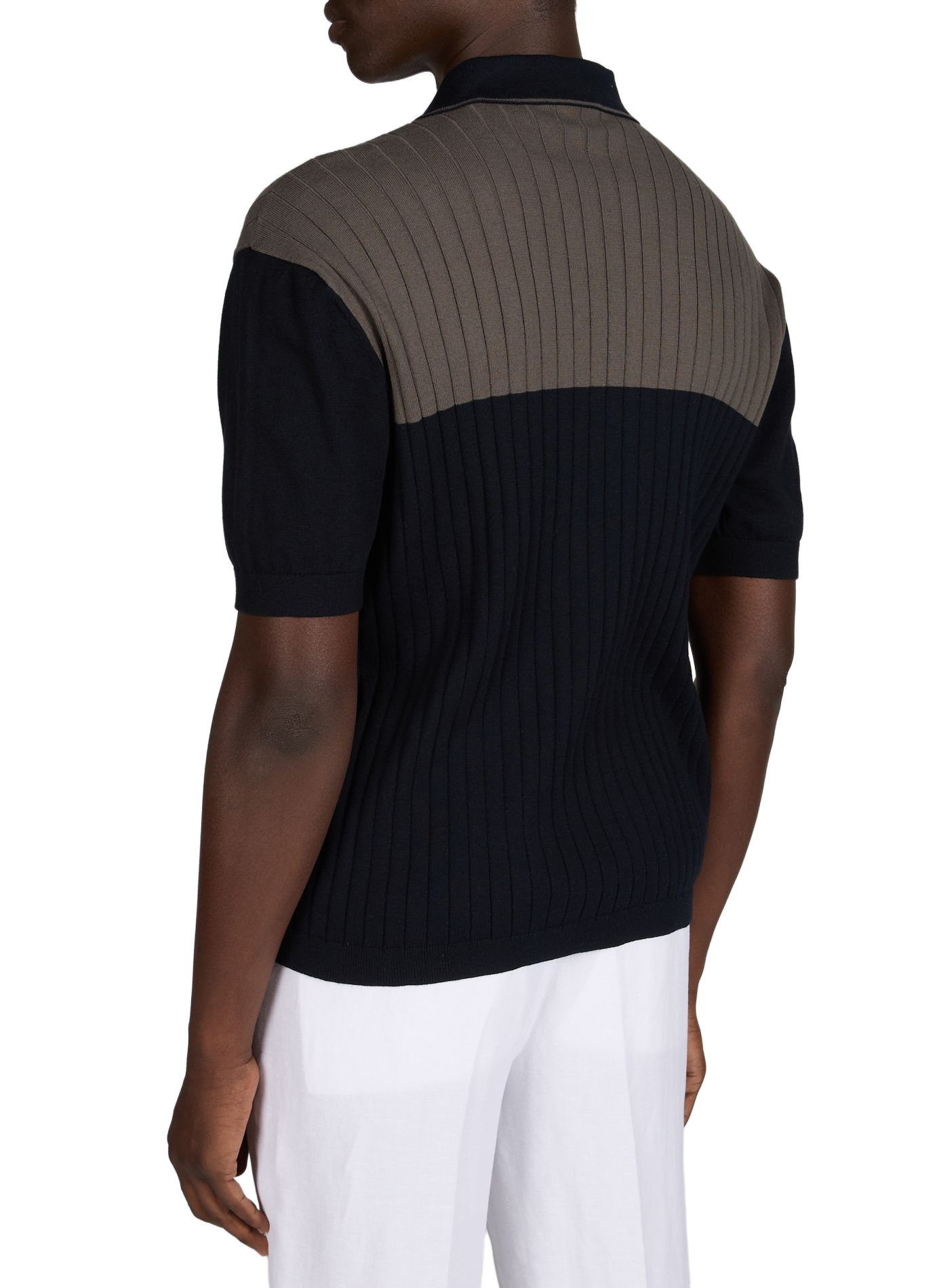 Short-sleeved ribbed cotton polo ARMANI EXCHANGE Multicolour