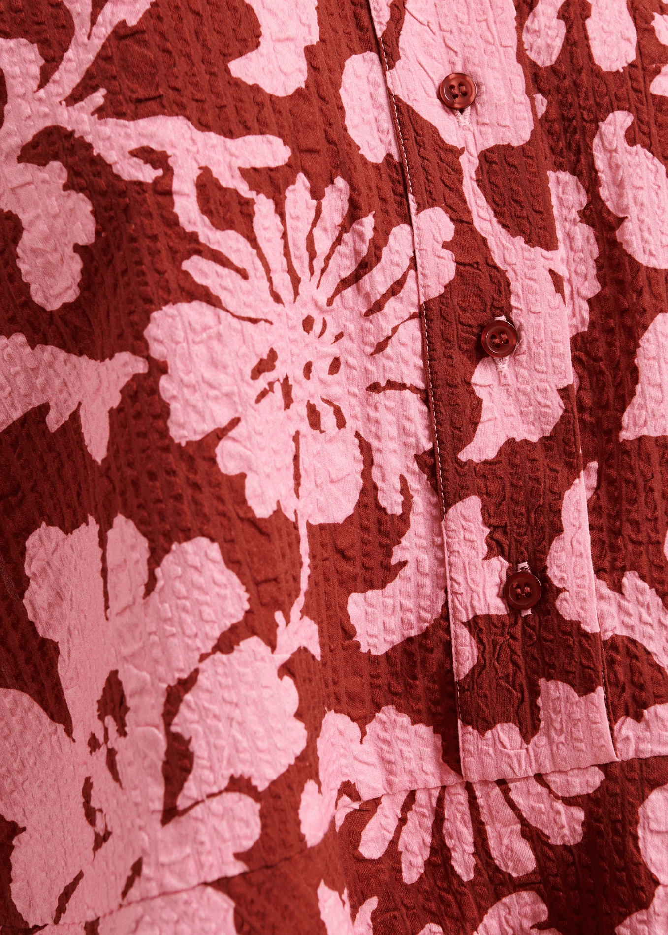Chemise évasée à motifs en coton jaylee Rouge