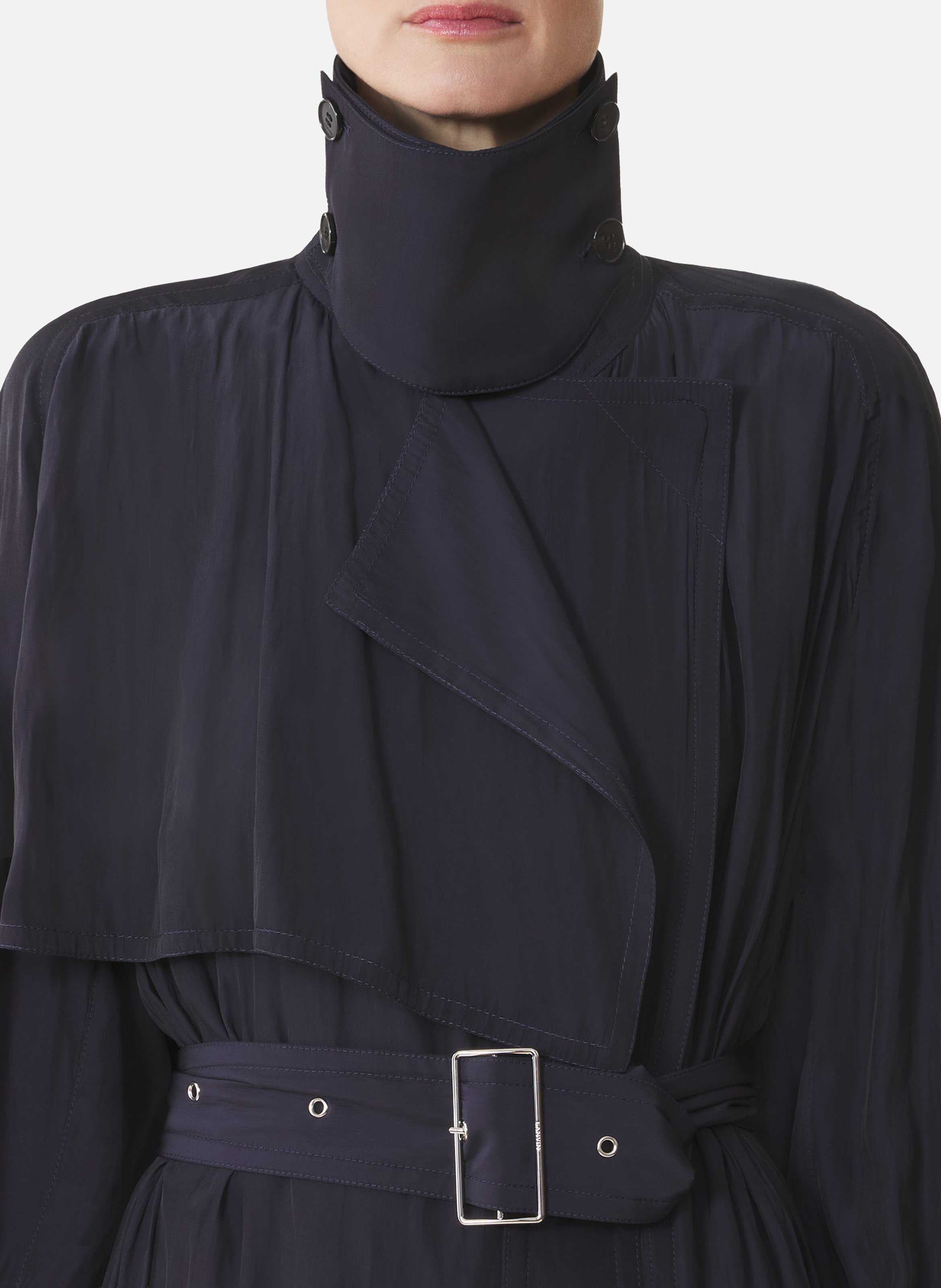 Trench fluide en charmeuse LANVIN Bleu