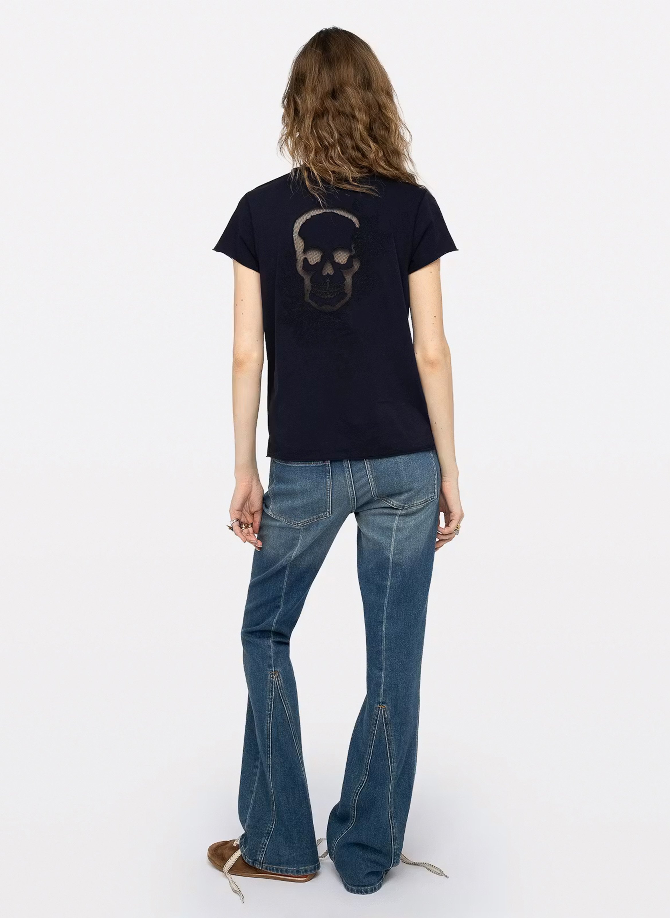 Tee-shirt col v en coton bio fishnet ZADIG&VOLTAIRE Bleu