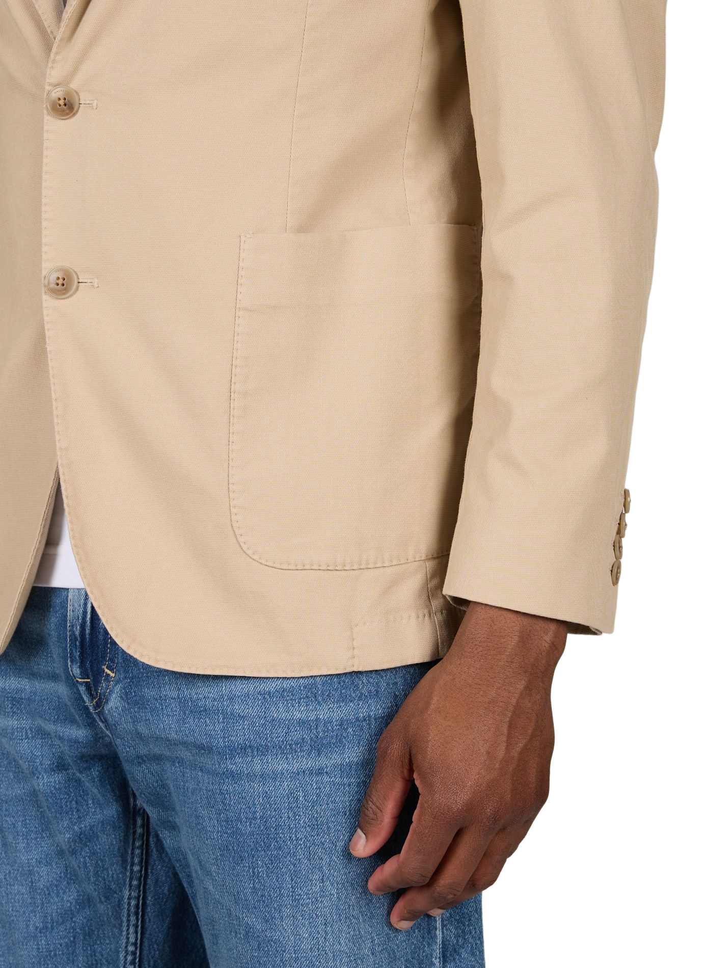 Blended cotton suit jacket HACKETT Beige
