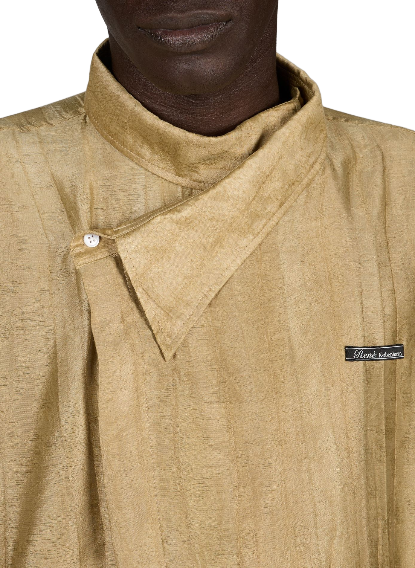 Asymmetrical Satin Shirt RENÈ Beige