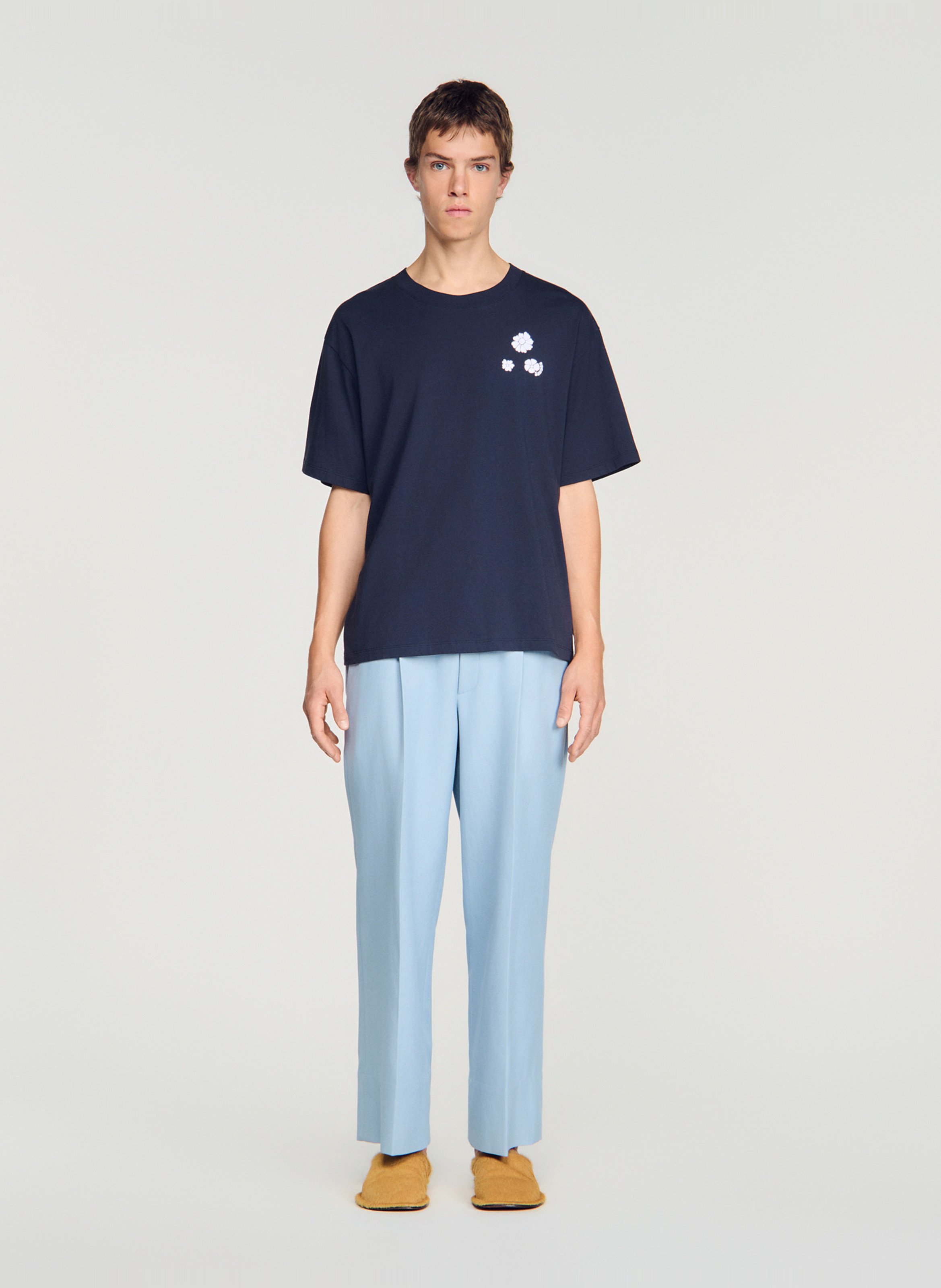 Tee-shirt ample à motif devant SANDRO Bleu