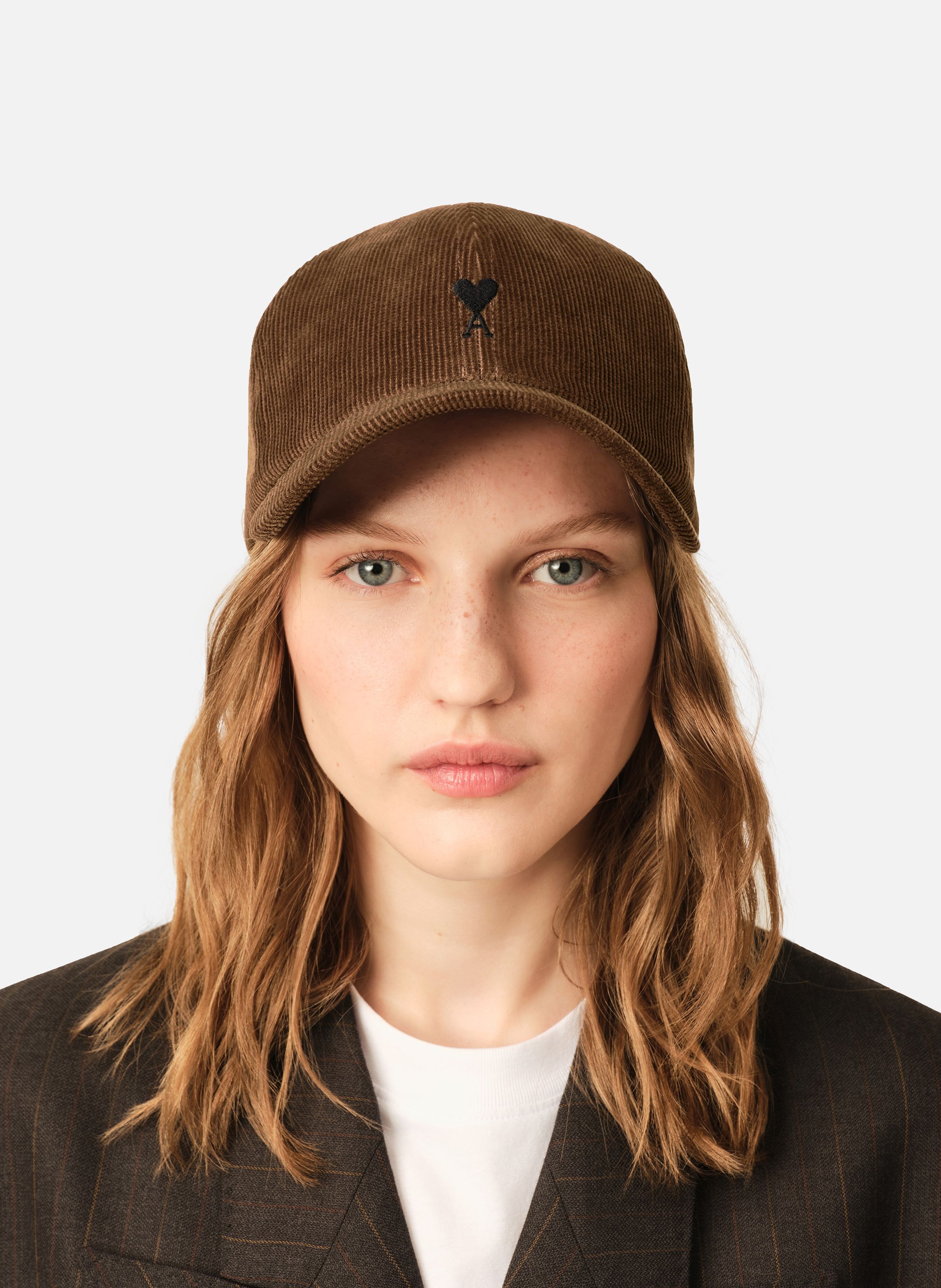 Casquette unisexe en velours de coton ami de coeur AMI PARIS Marron