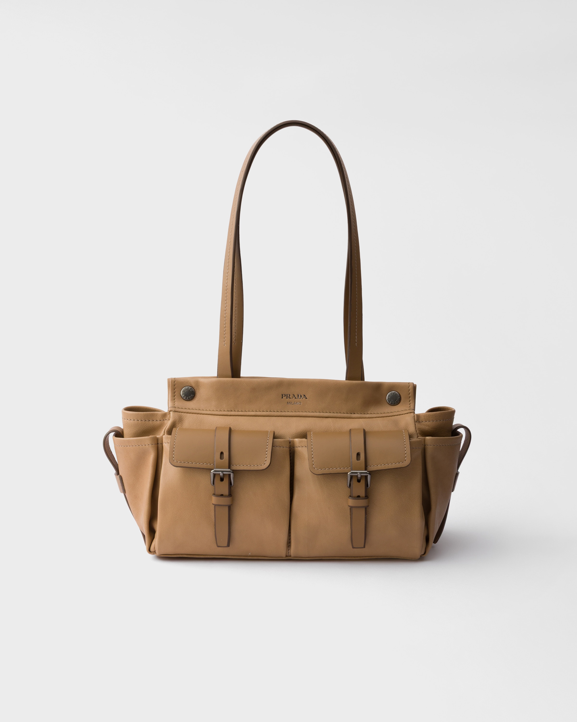 Cabas en cuir prada route PRADA Beige