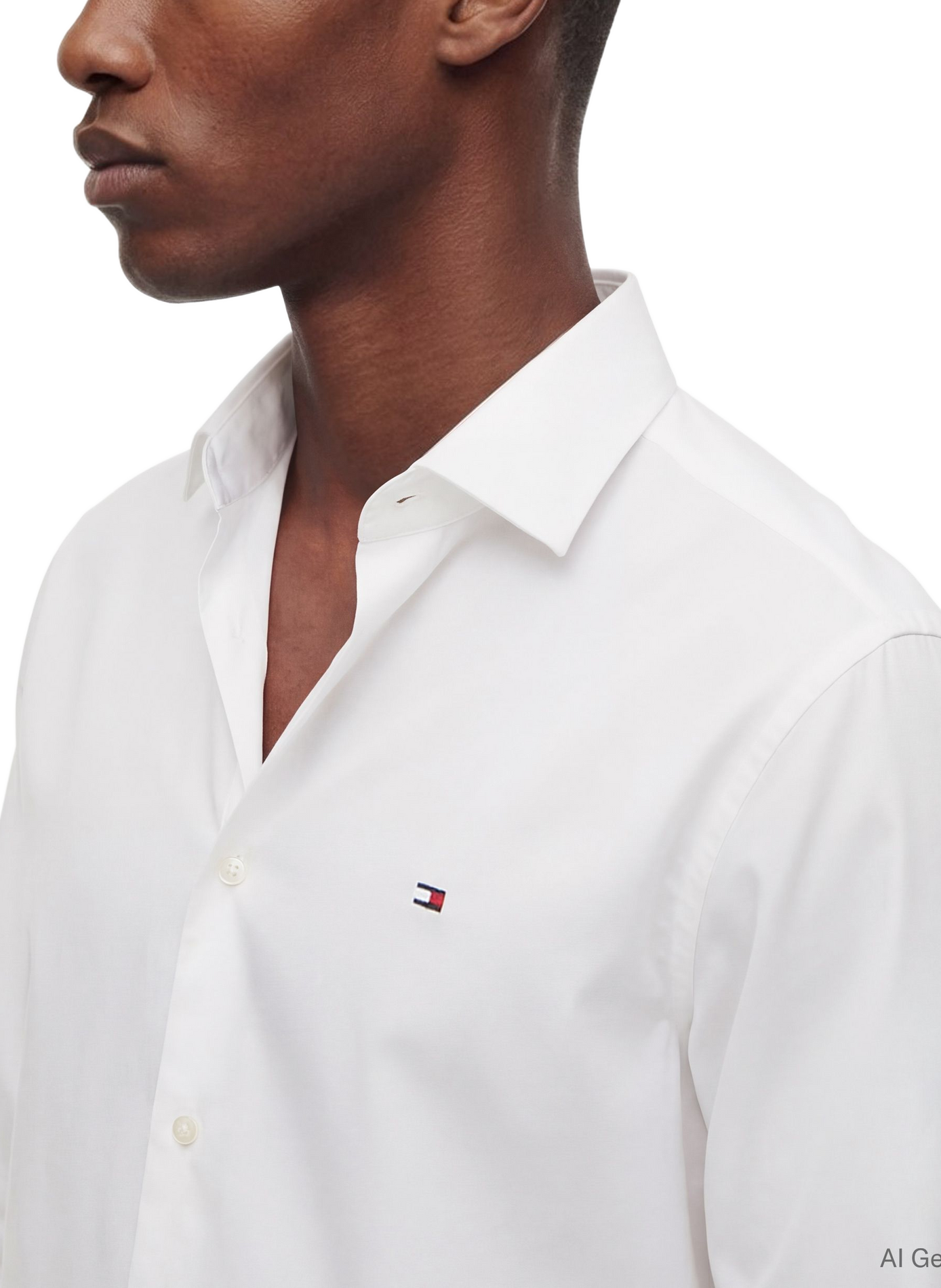 Straight classic collar shirt in blended cotton TOMMY HILFIGER White