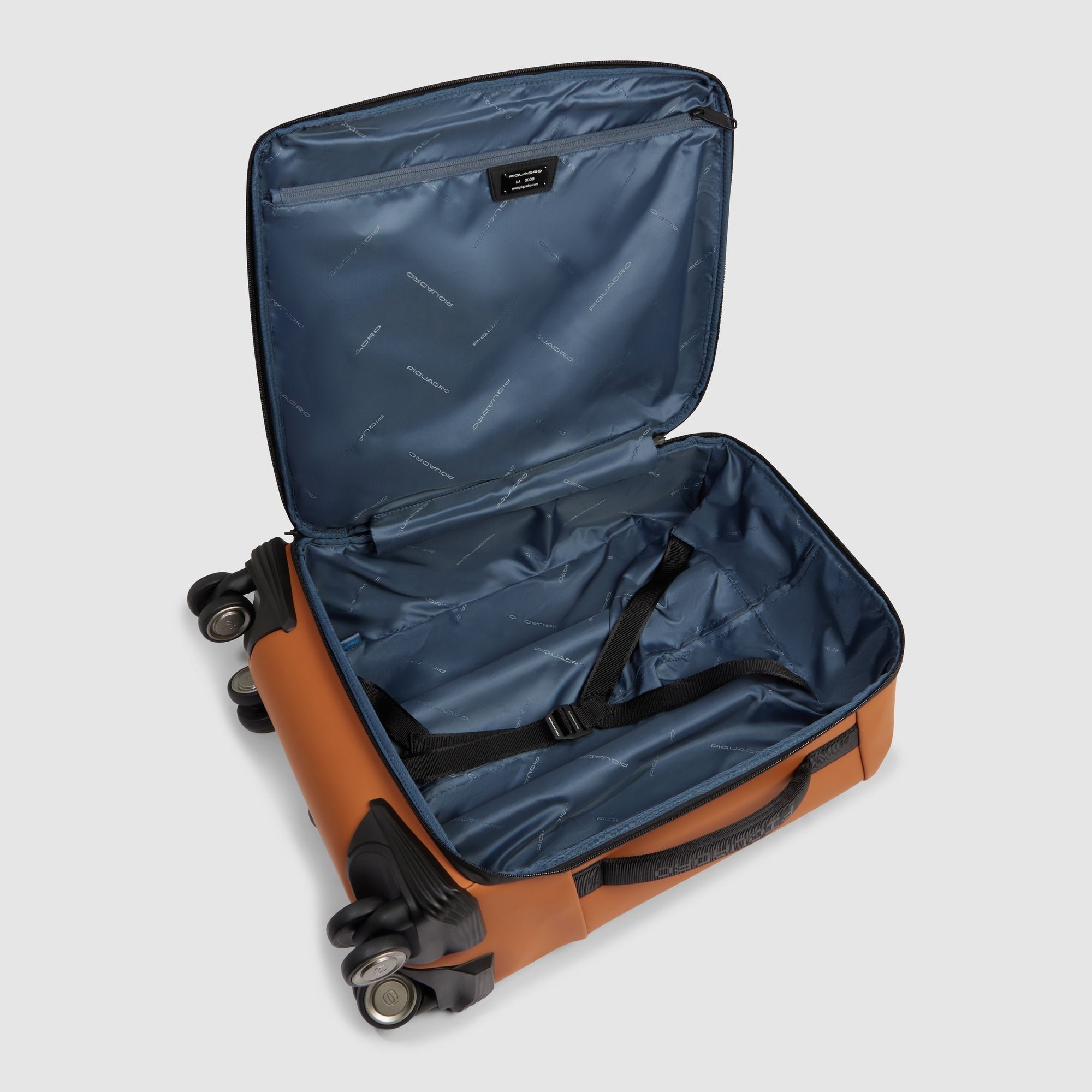 Slanke waterafstotende handbagagekoffer met 4 wielen PIQUADRO Bruin