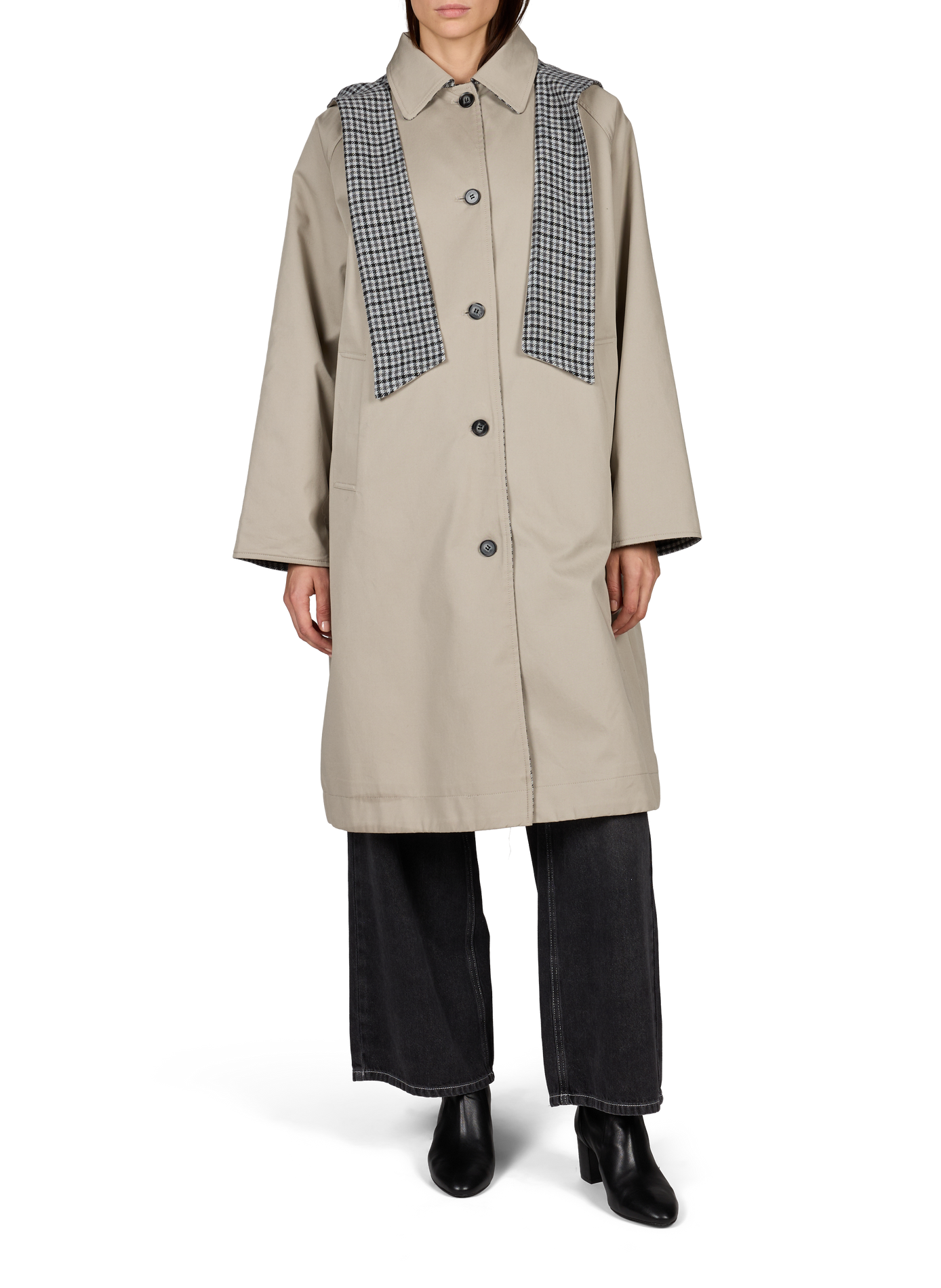 Manteau trench en coton OBJECT Beige