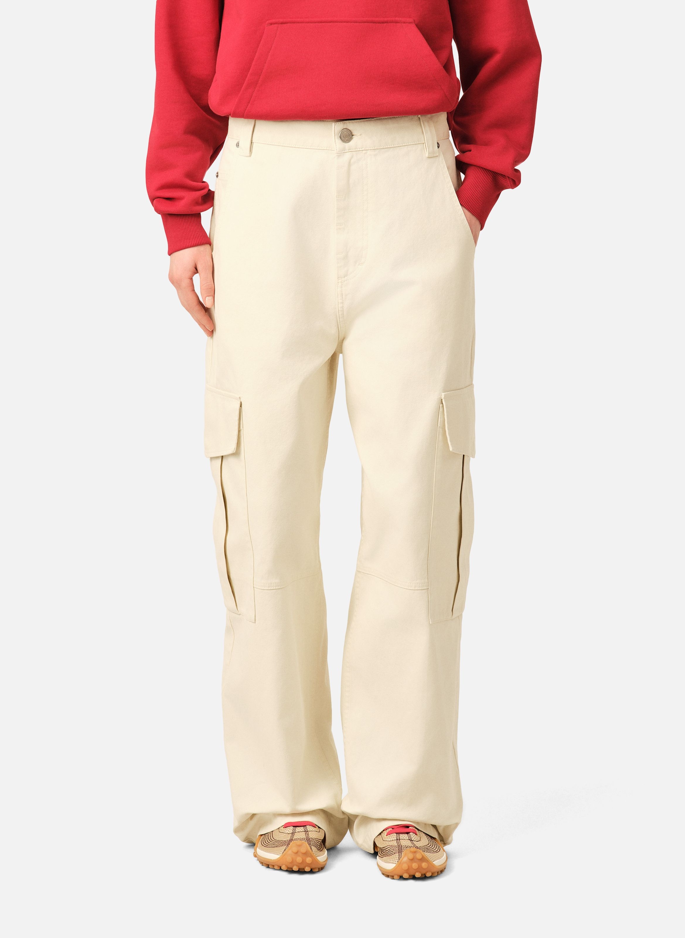 Pantalon cargo coupe baggy en coton AMI PARIS Blanc