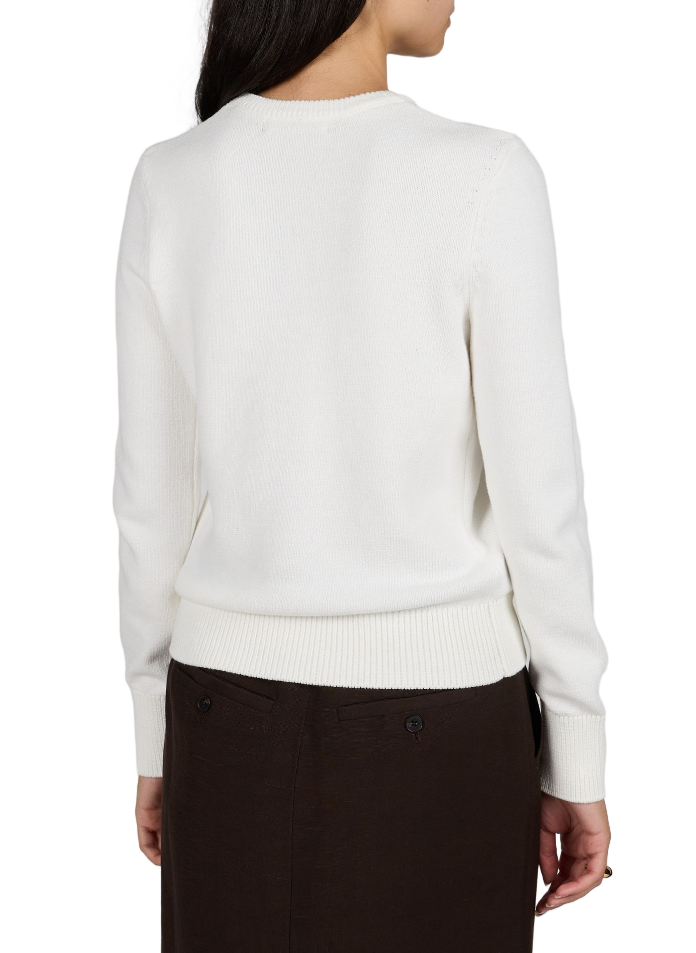 Gerader Pullover aus Baumwollmischung CO Beige