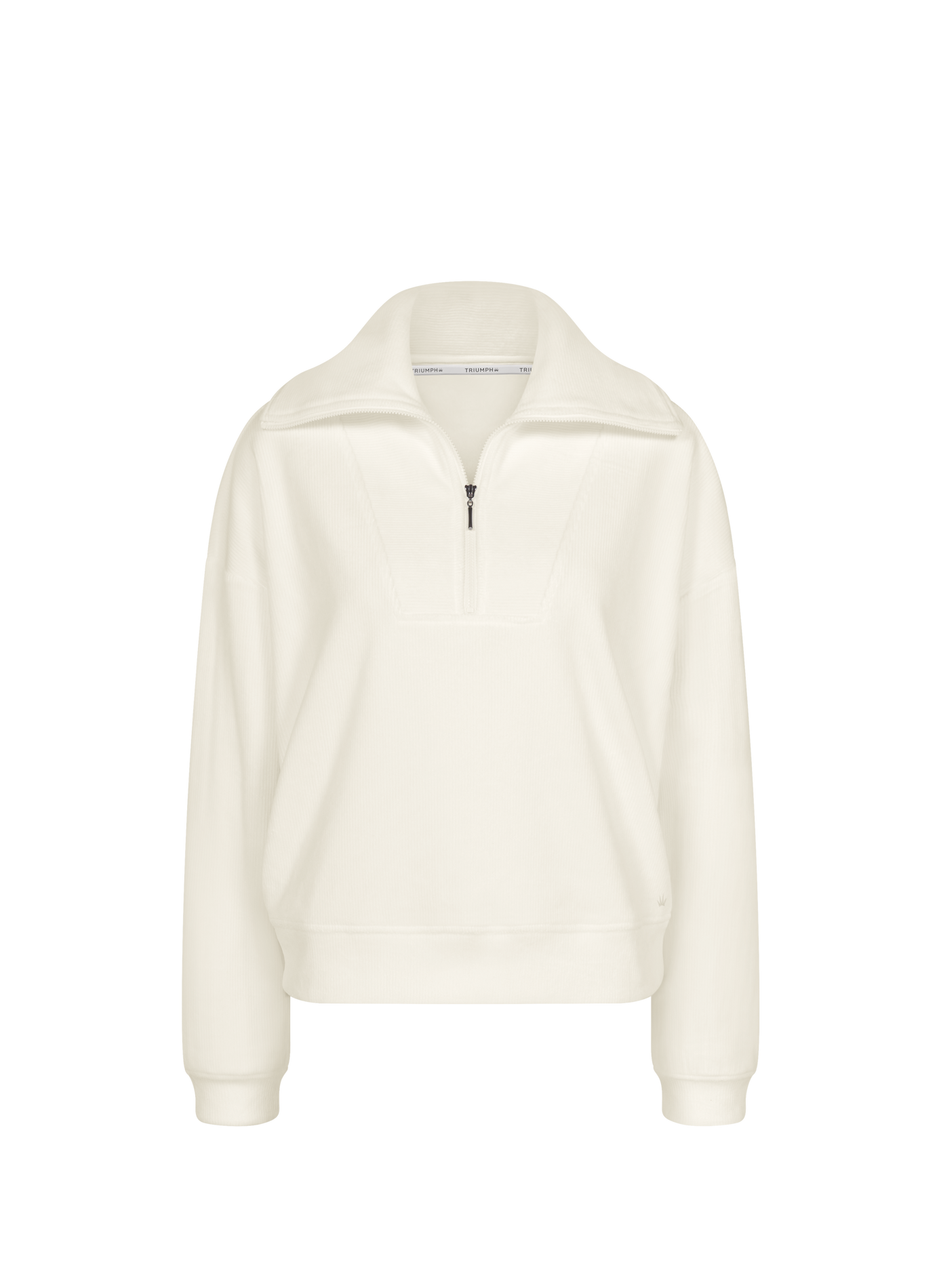Plain oversized zip-neck sweatshirt TRIUMPH White