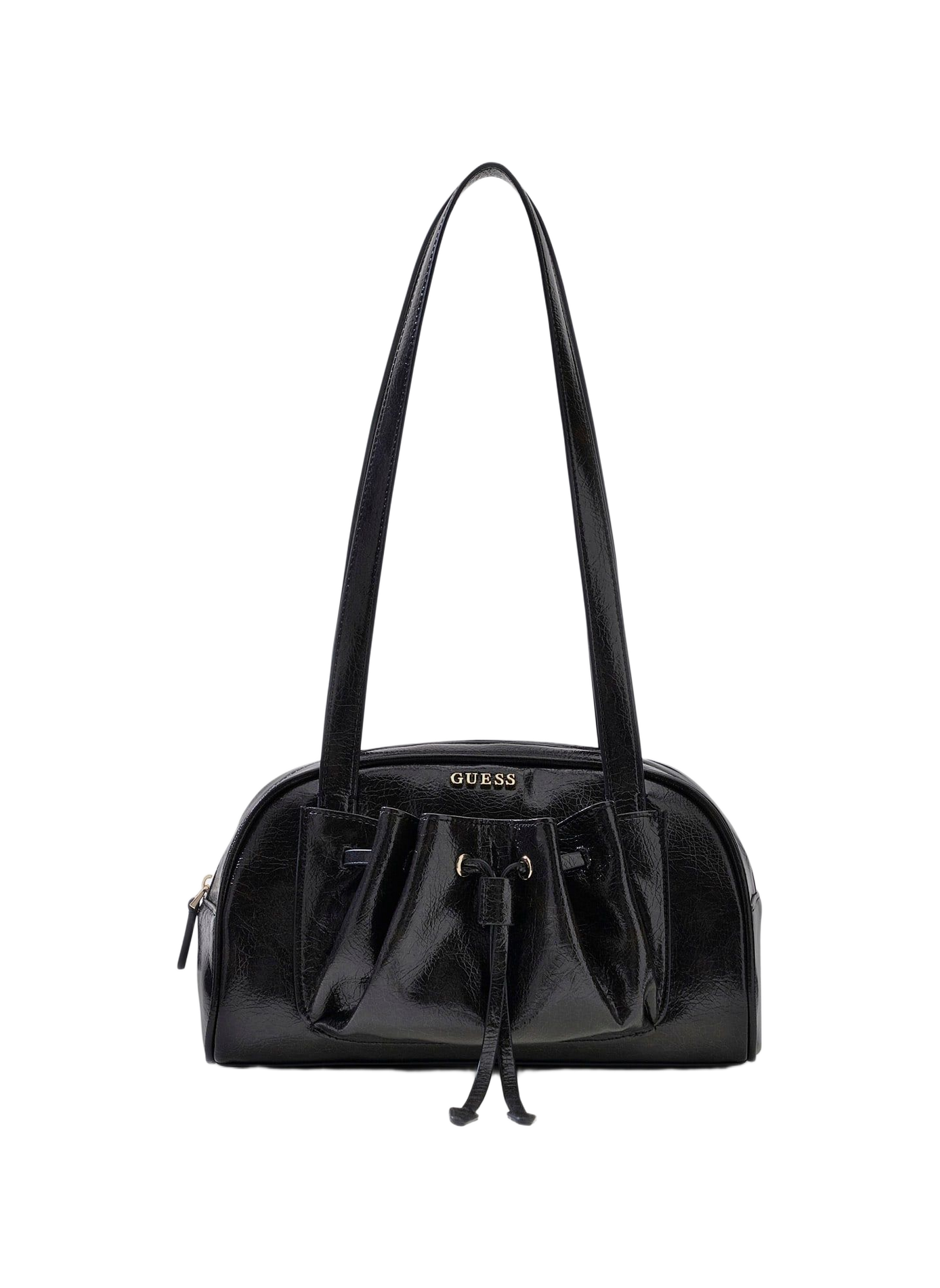 Sac porté épaule effet cuir verni GUESS Noir