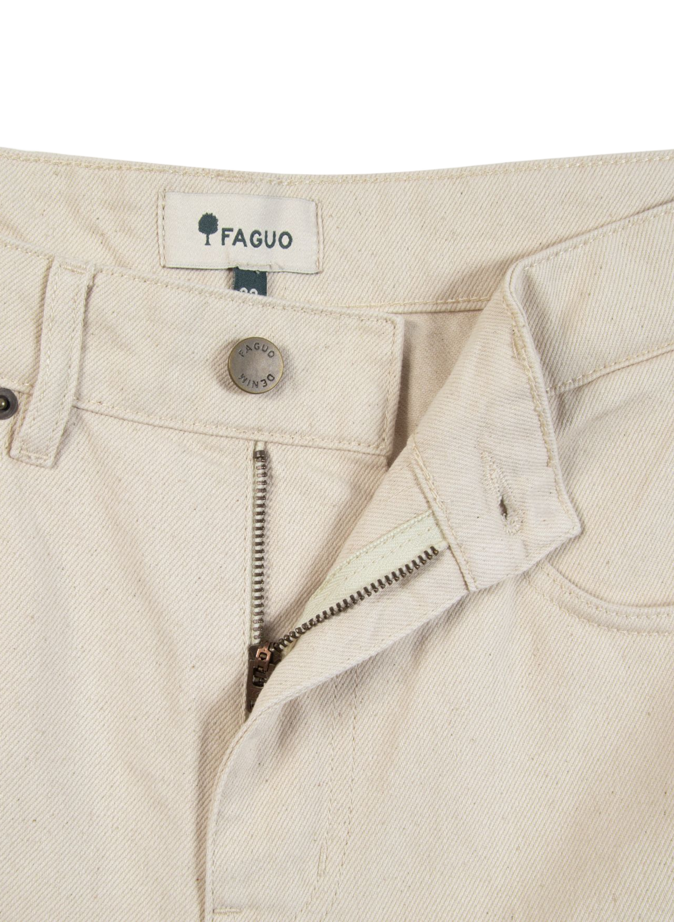 Rechte blauwe jeans van katoen FAGUO Beige