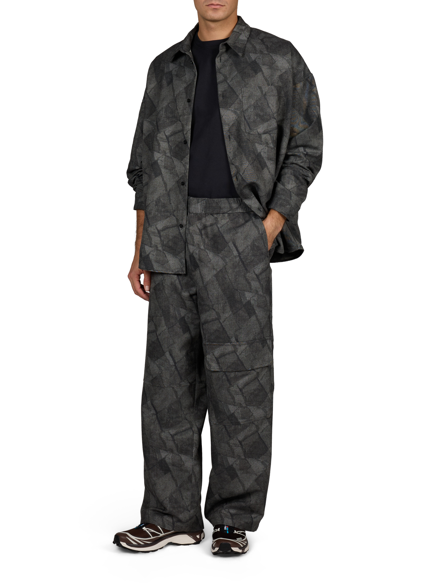 Pantalón ancho estampado MAISON KITSUNÉ Gris