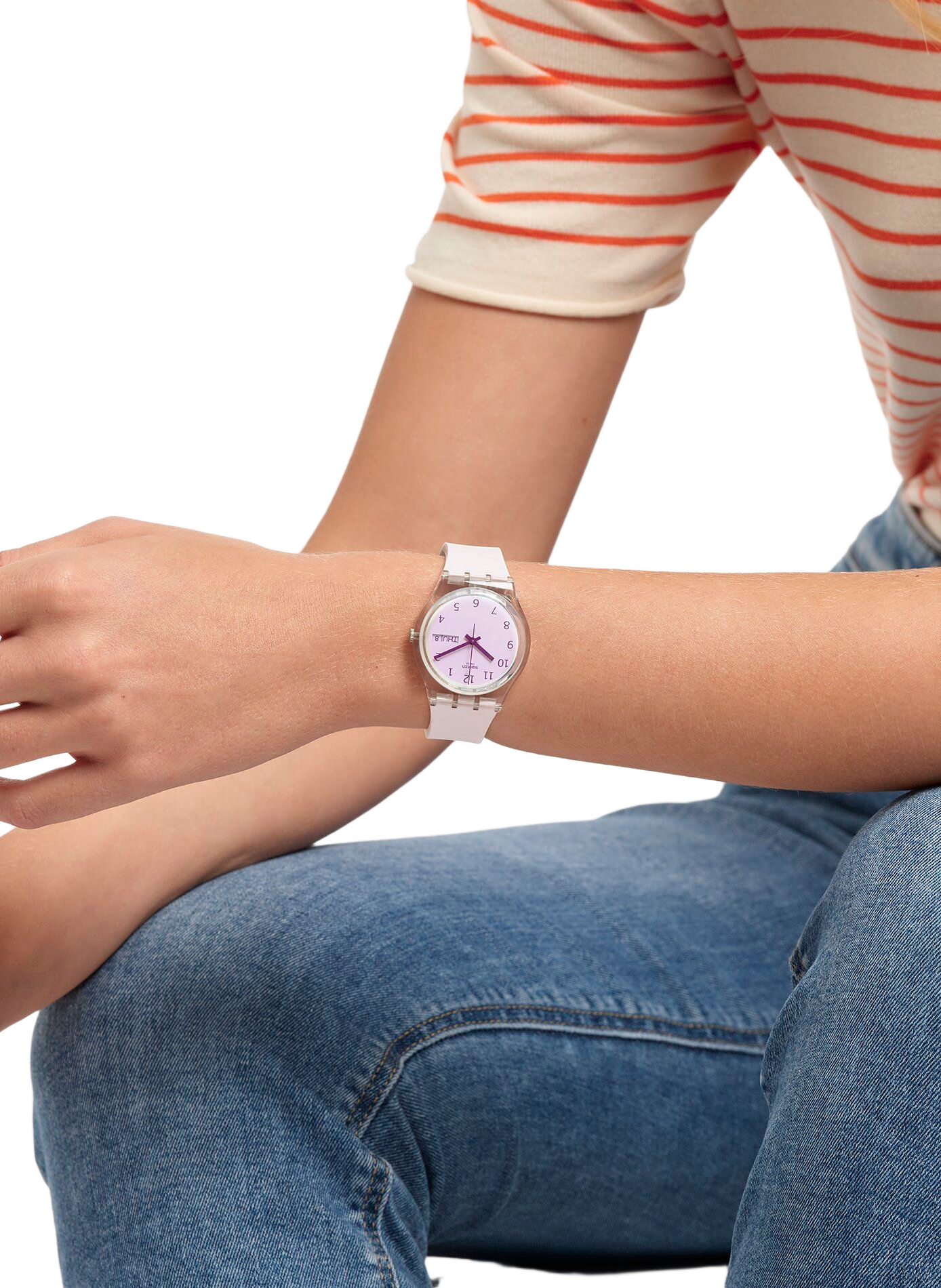 ULTRAROSE quartz silicone watch SWATCH White