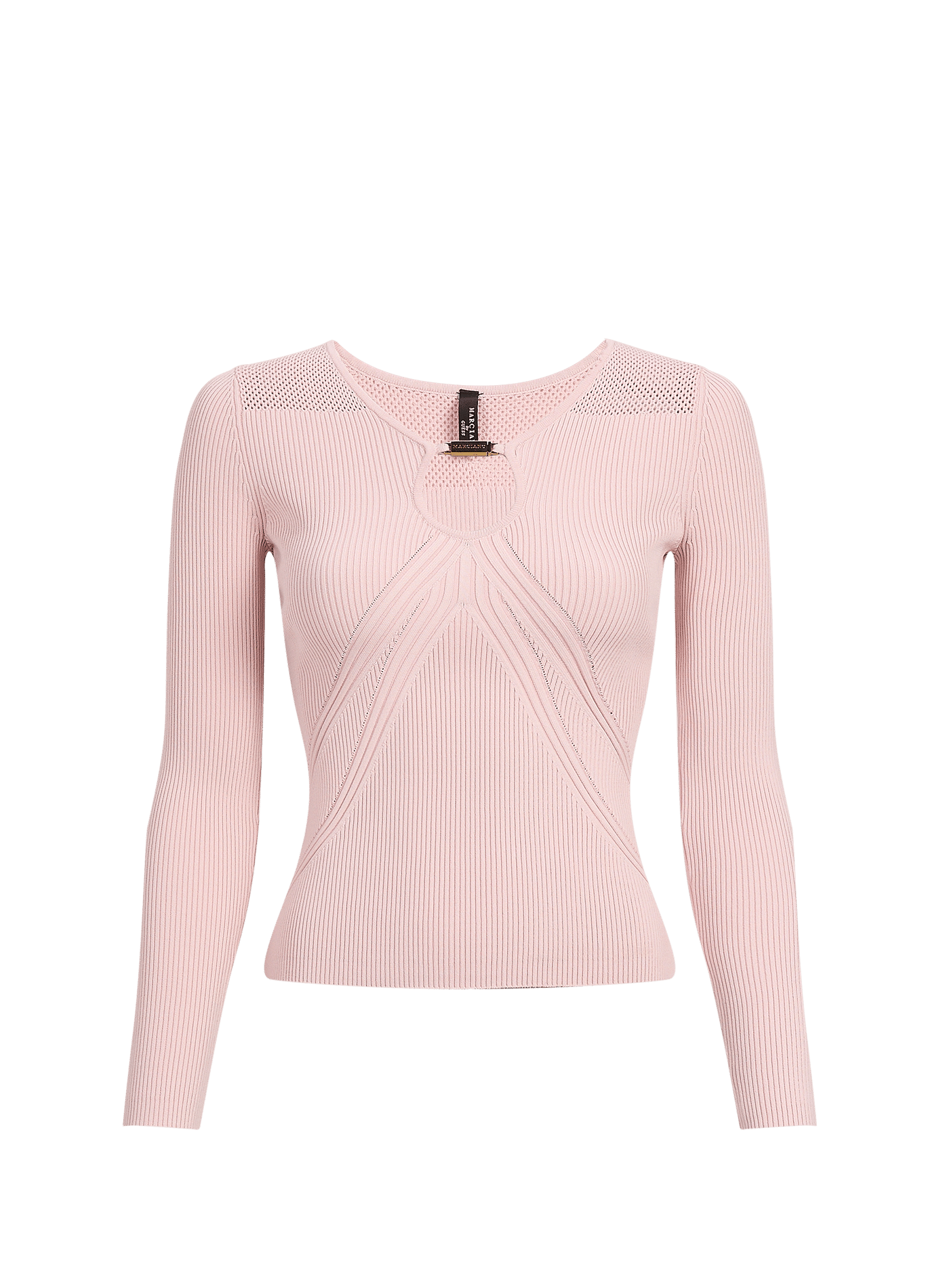 Effen getailleerde top met V-hals Jamila JAMILA Dimrose