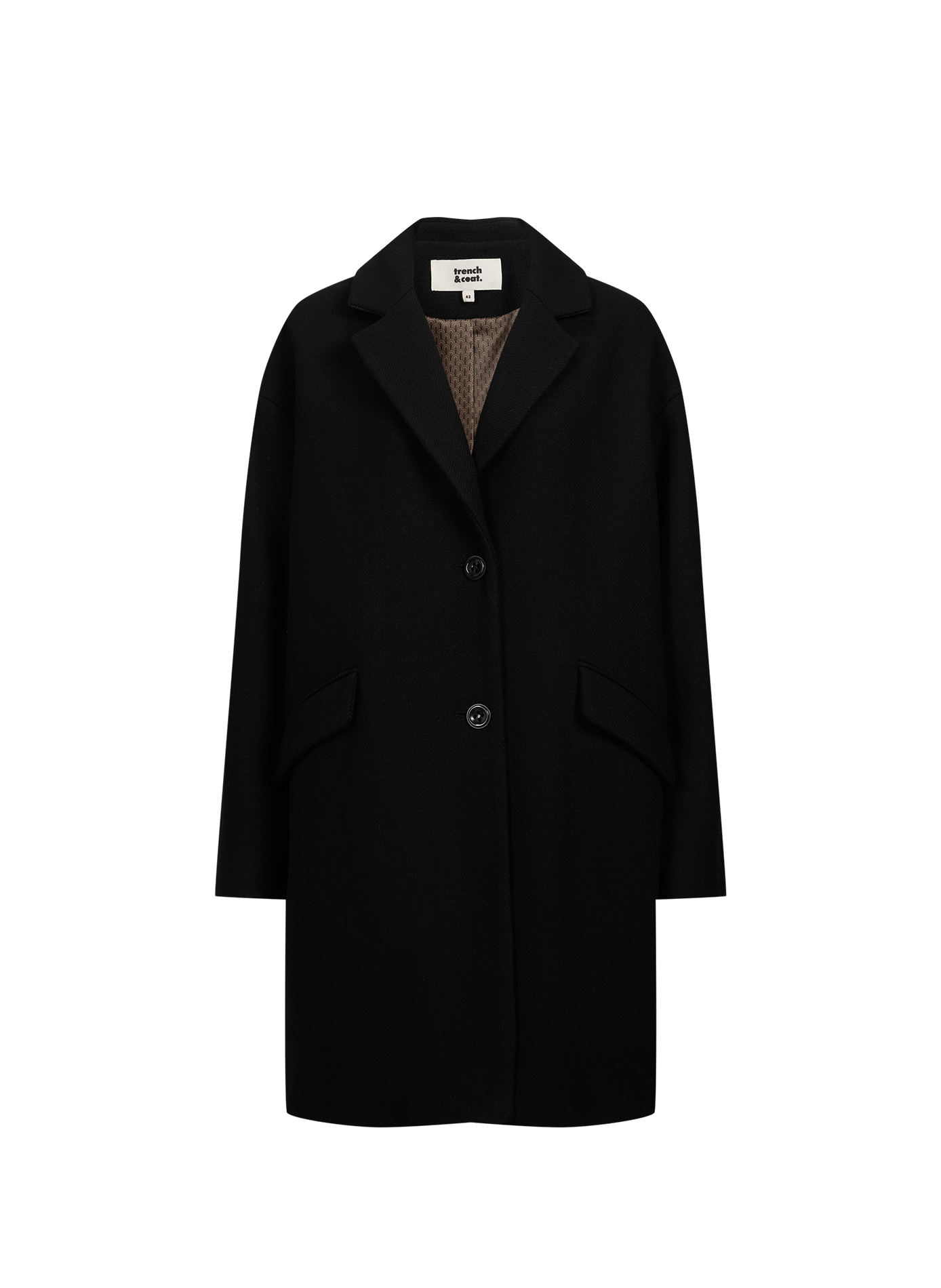 Manteau mi-long en laine mélangée TRENCH & COAT Noir