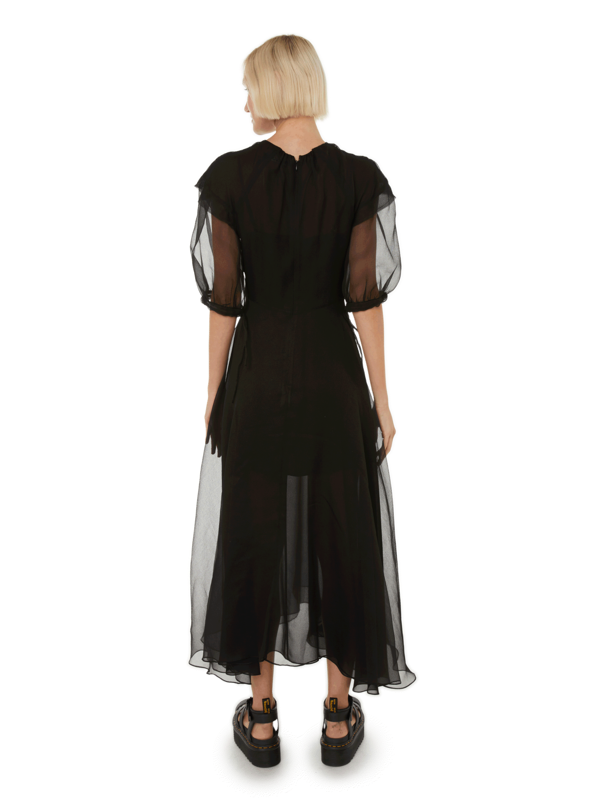 Robe en organza de soie MINUIT Noir