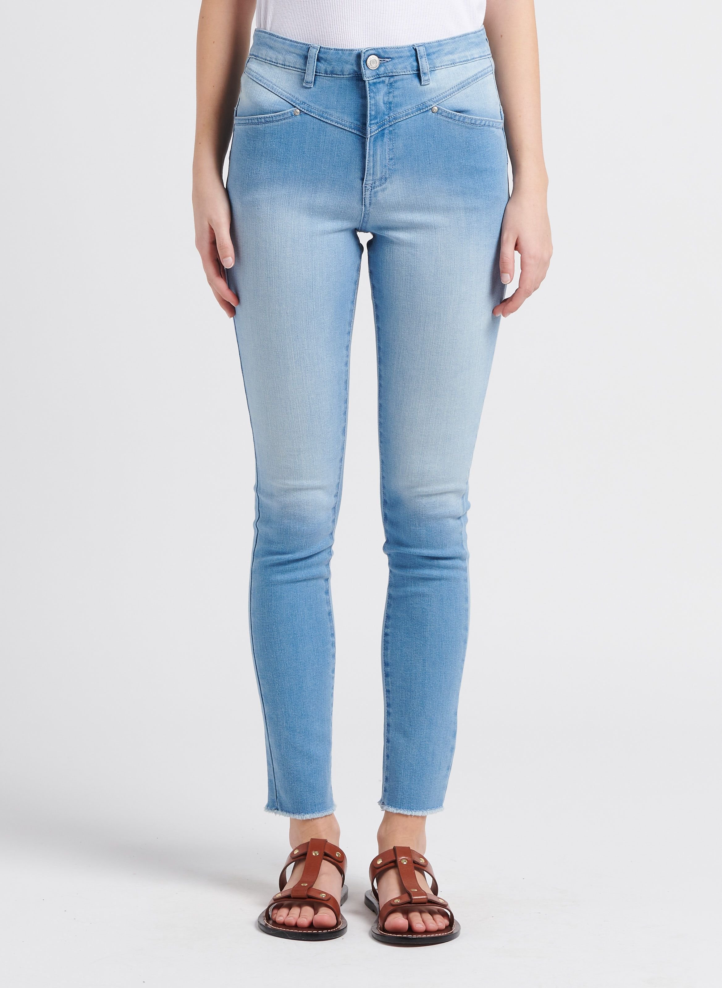 Jegging slim-fit en coton délavé