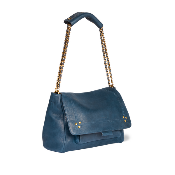 Jérôme Dreyfuss Lulu M Leather Shoulder Bag In Blue