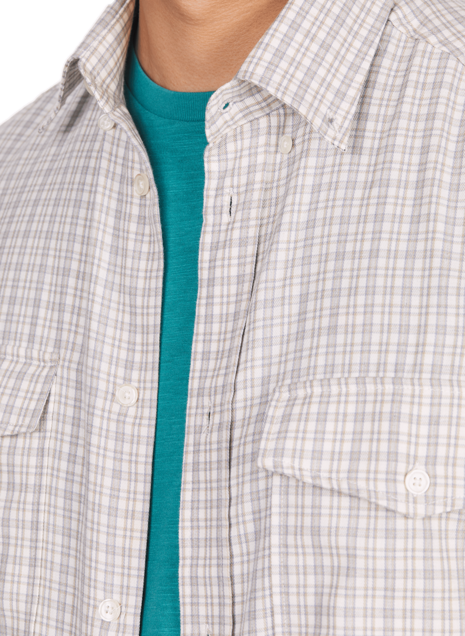 Chemise à carreaux en coton  Beige