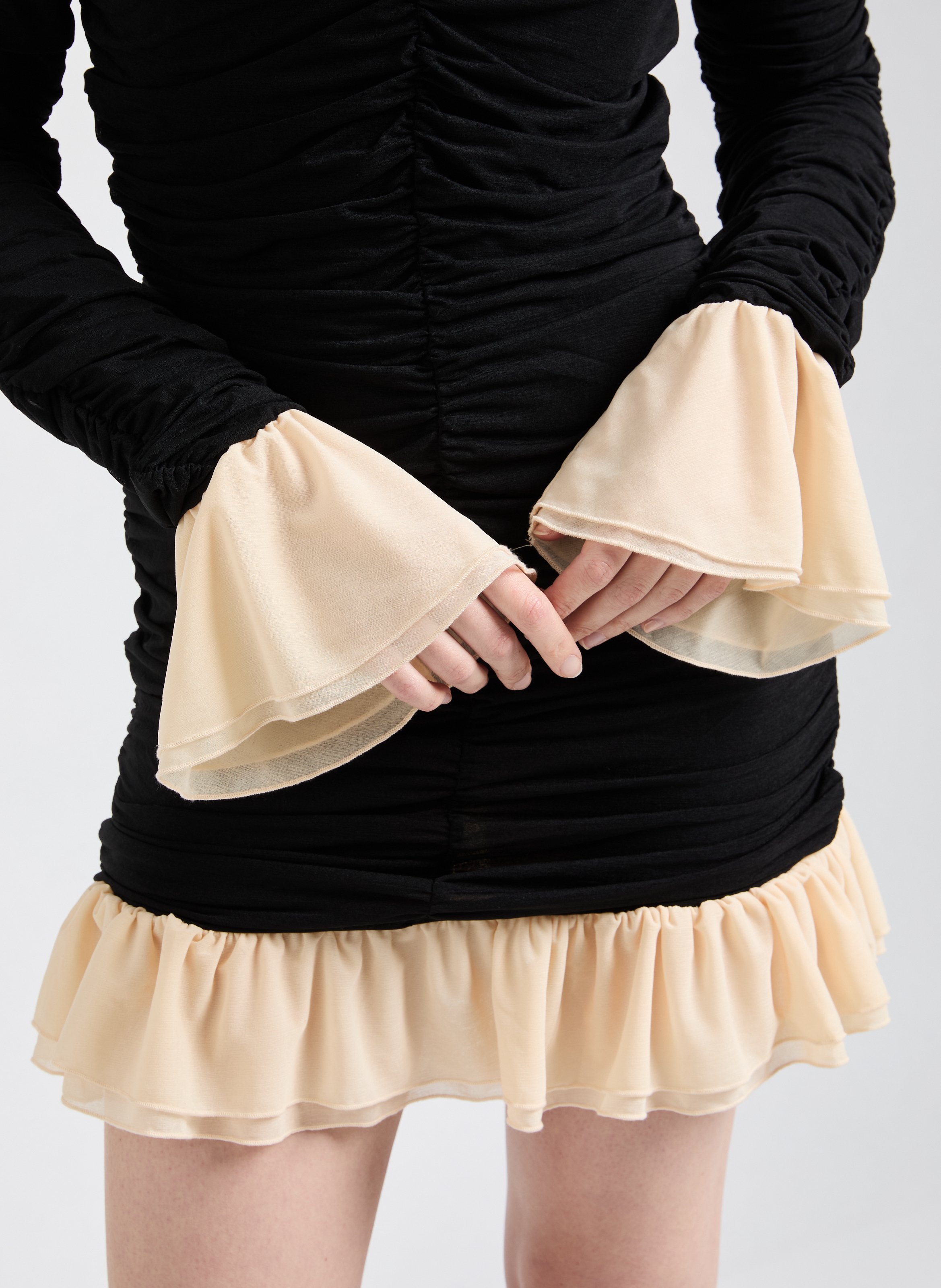 Mini robe Ruched ROTATE Noir