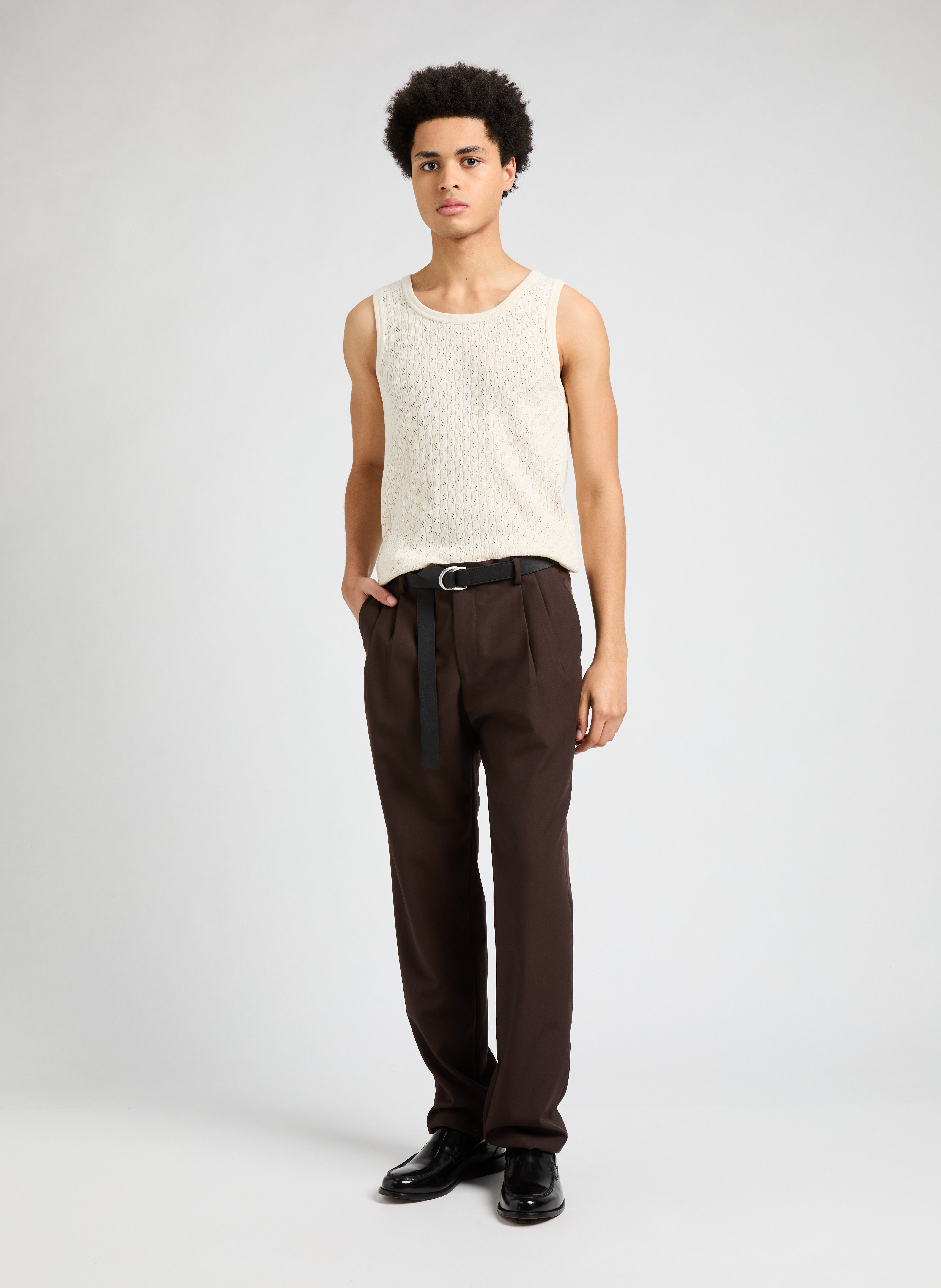 Cropped wool trousers SAISON 1865 Brown