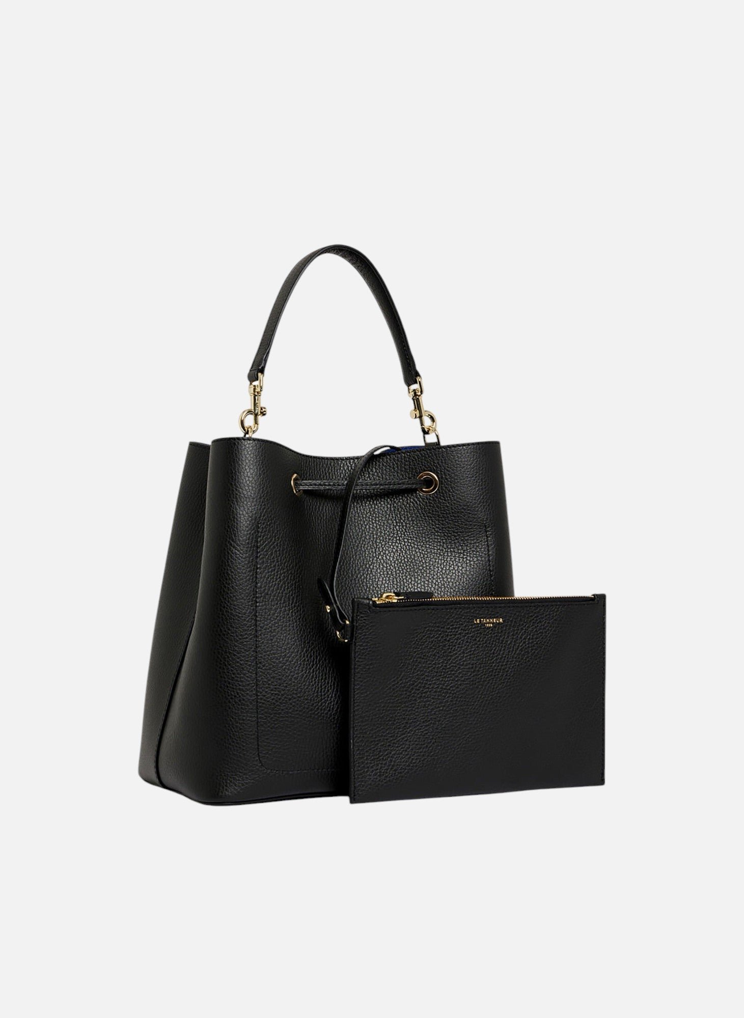 Grand sac seau louise en cuir grainé LE TANNEUR Noir