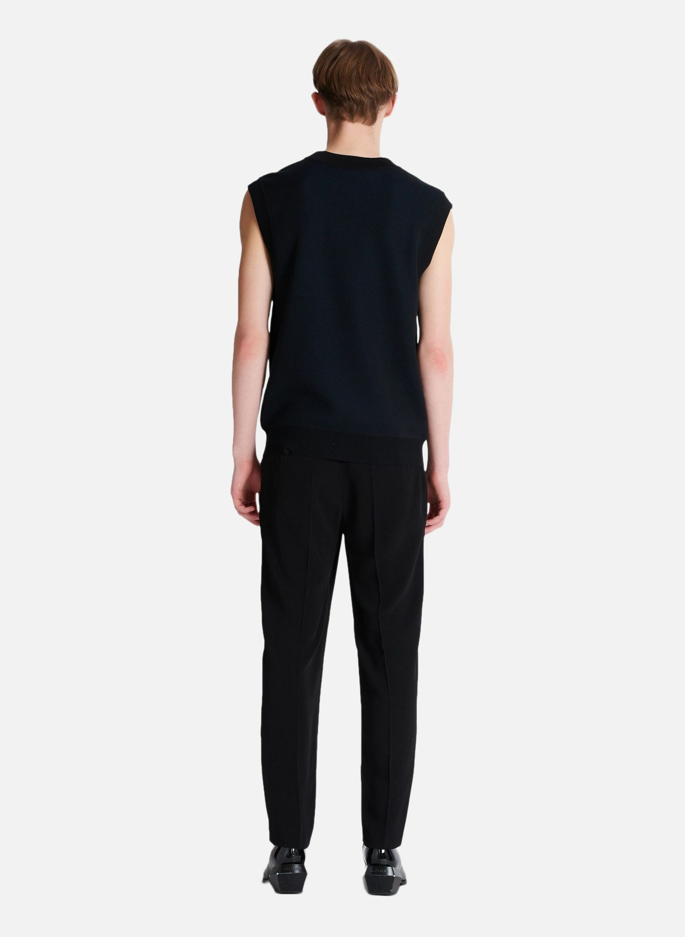 Pull sans manches en jacquard balmain universe BALMAIN Bleu