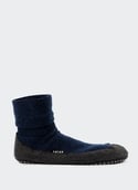 Chaussons anti-dérapant en laine mélangée  Bleu
