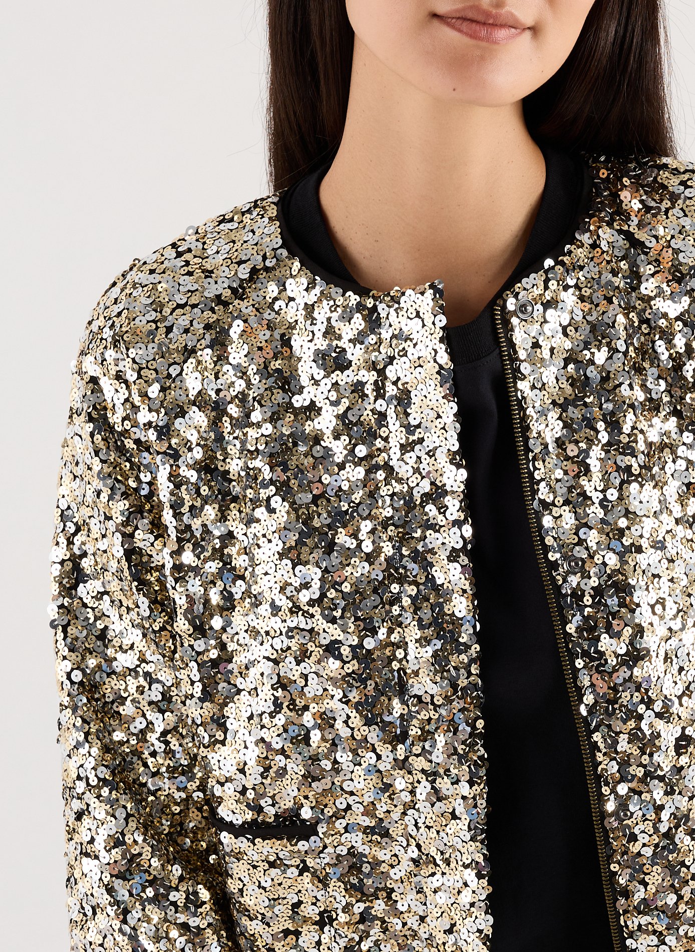 Round neck sequin bombers Wayet SAISON 1865 Golden