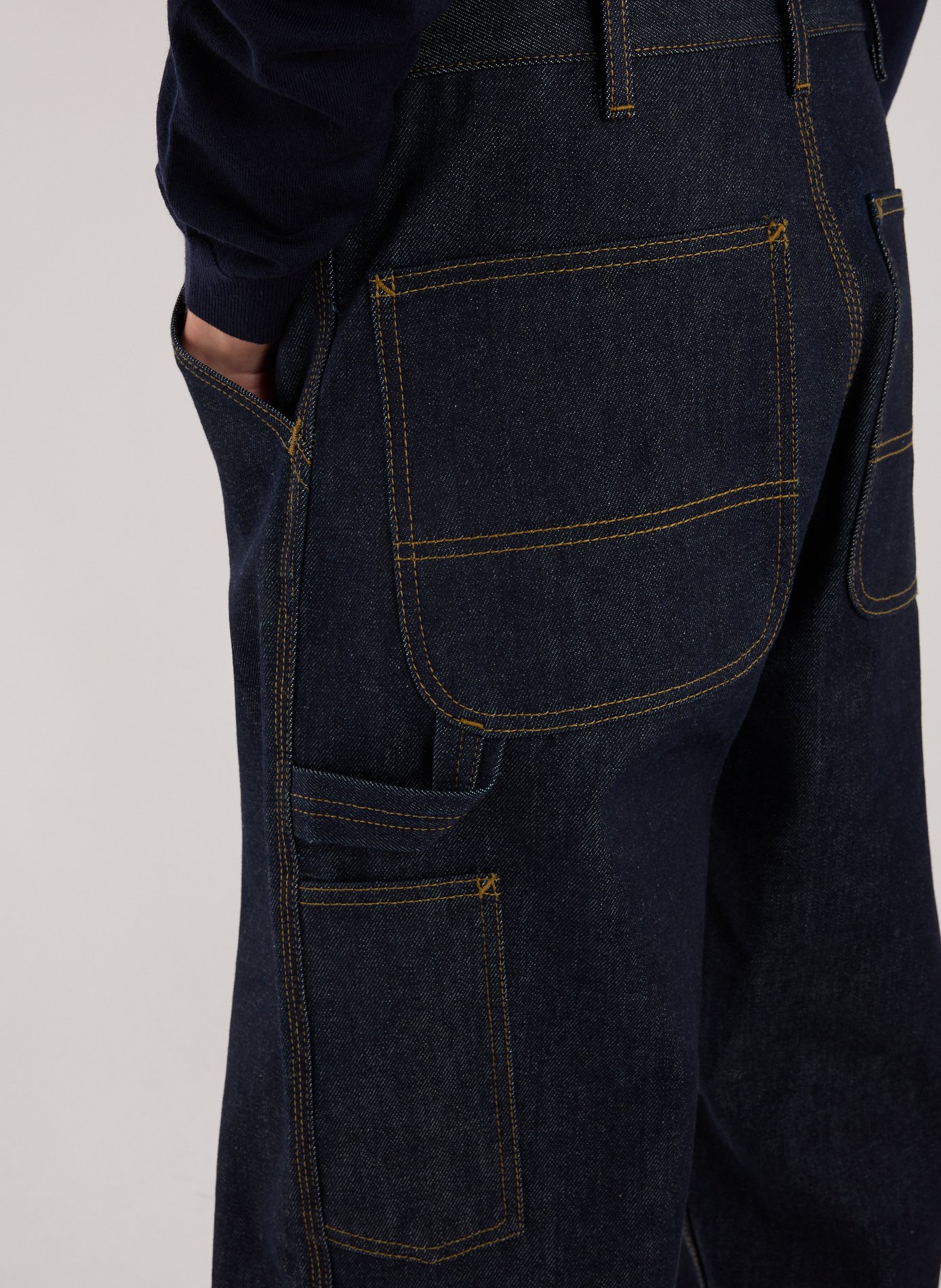 Jean droit en coton CARHARTT WIP Bleu
