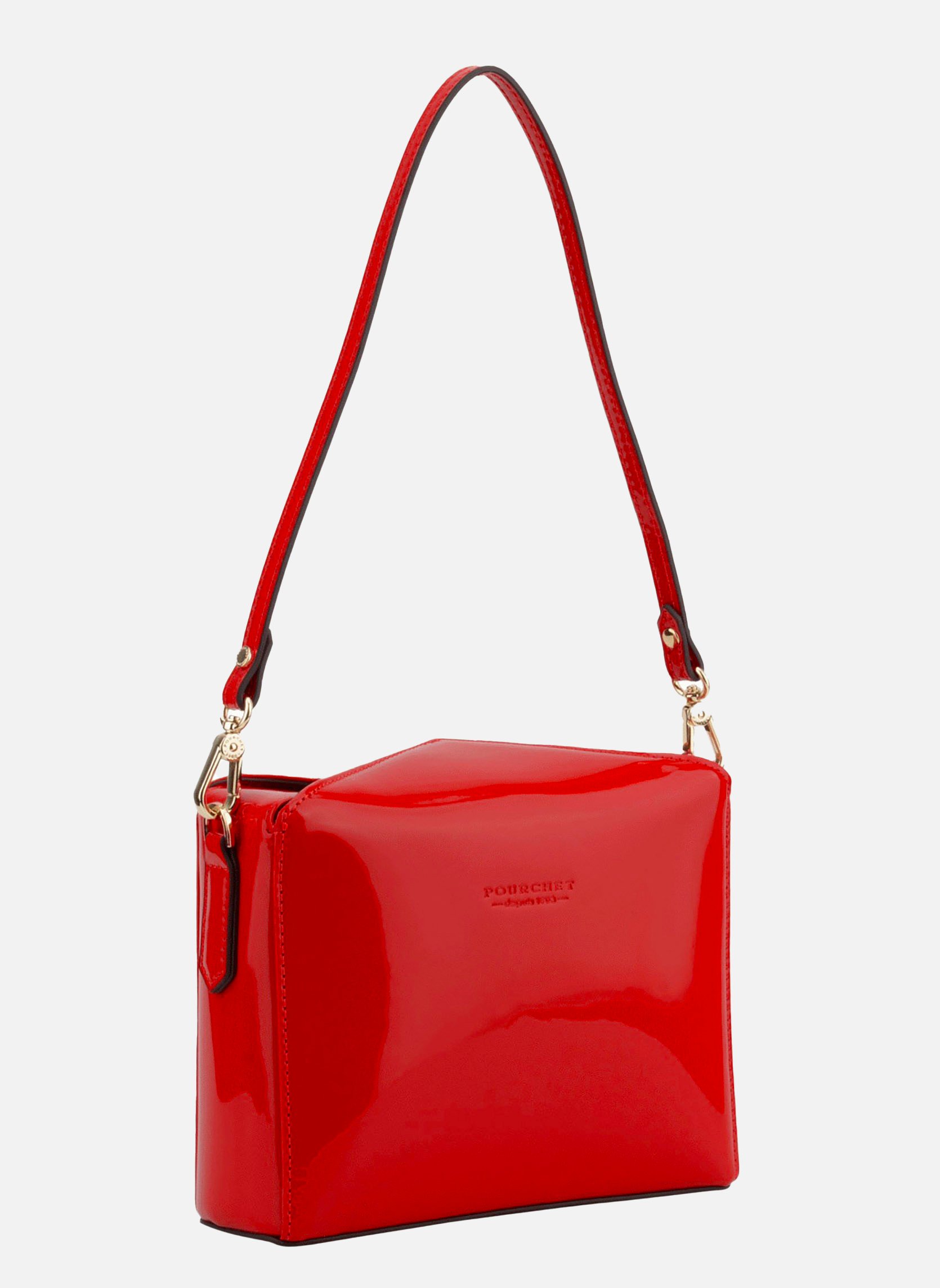 Cassetta vernis - sac porté épaule POURCHET Rouge