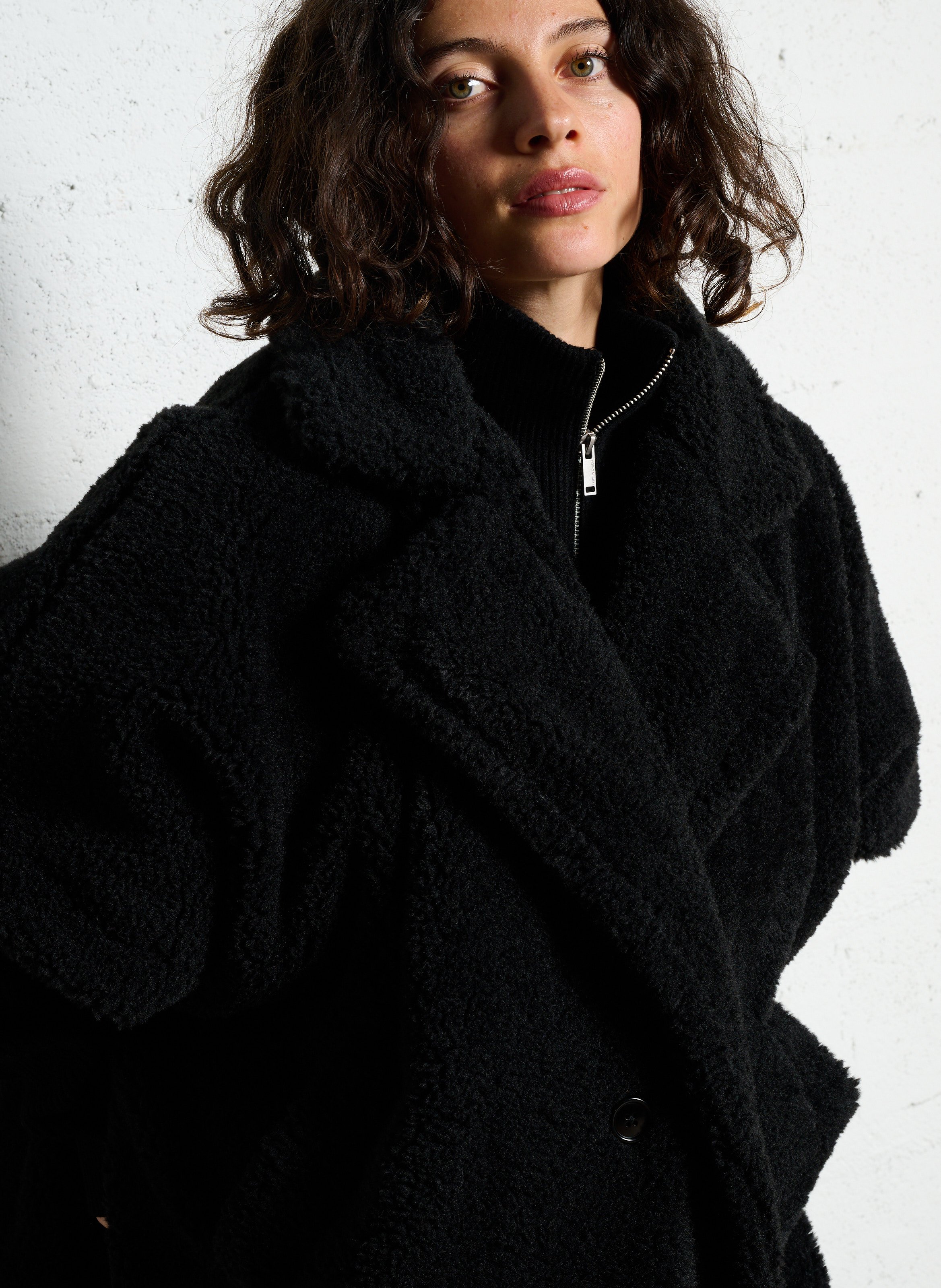Cape oversize en fourrure synthétique IKKS Noir