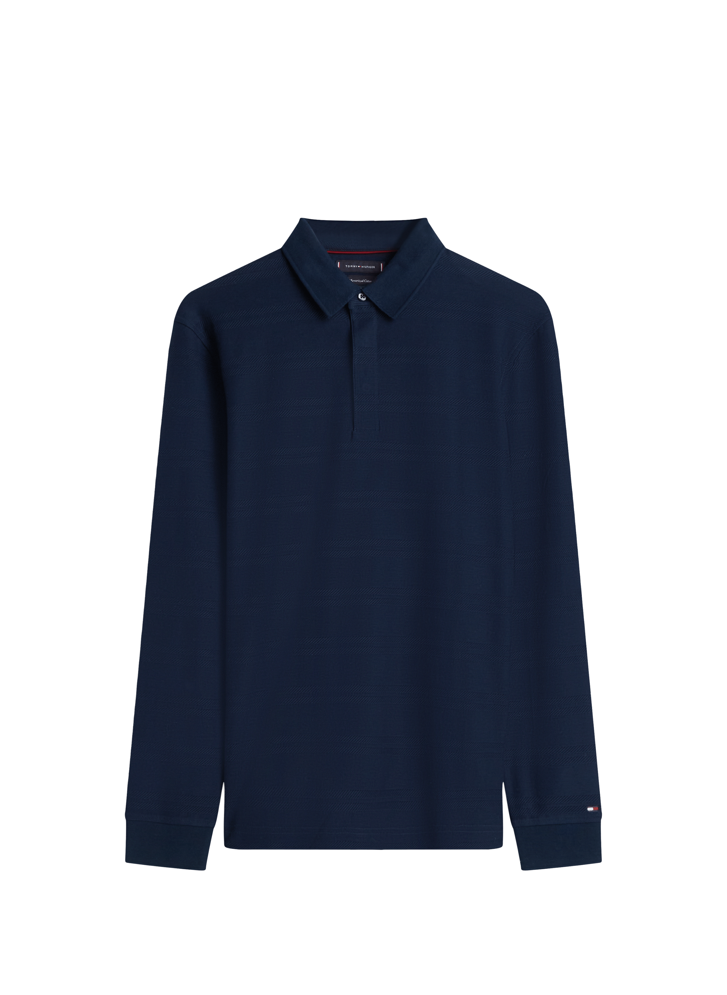 Long-sleeved cotton polo with details TOMMY HILFIGER Blue