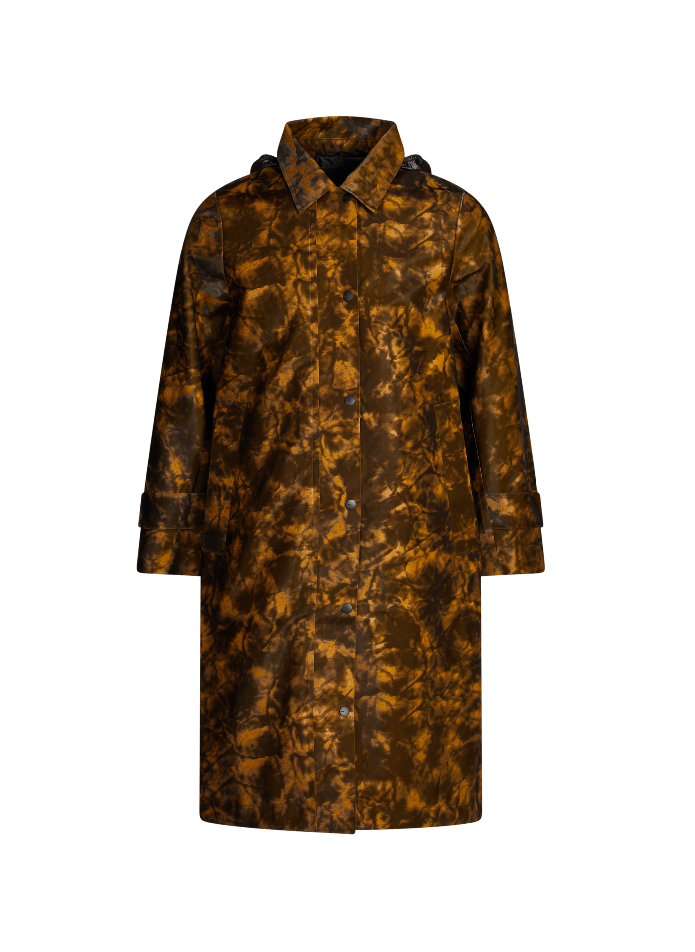 RAINS Printed straight raincoat Brown