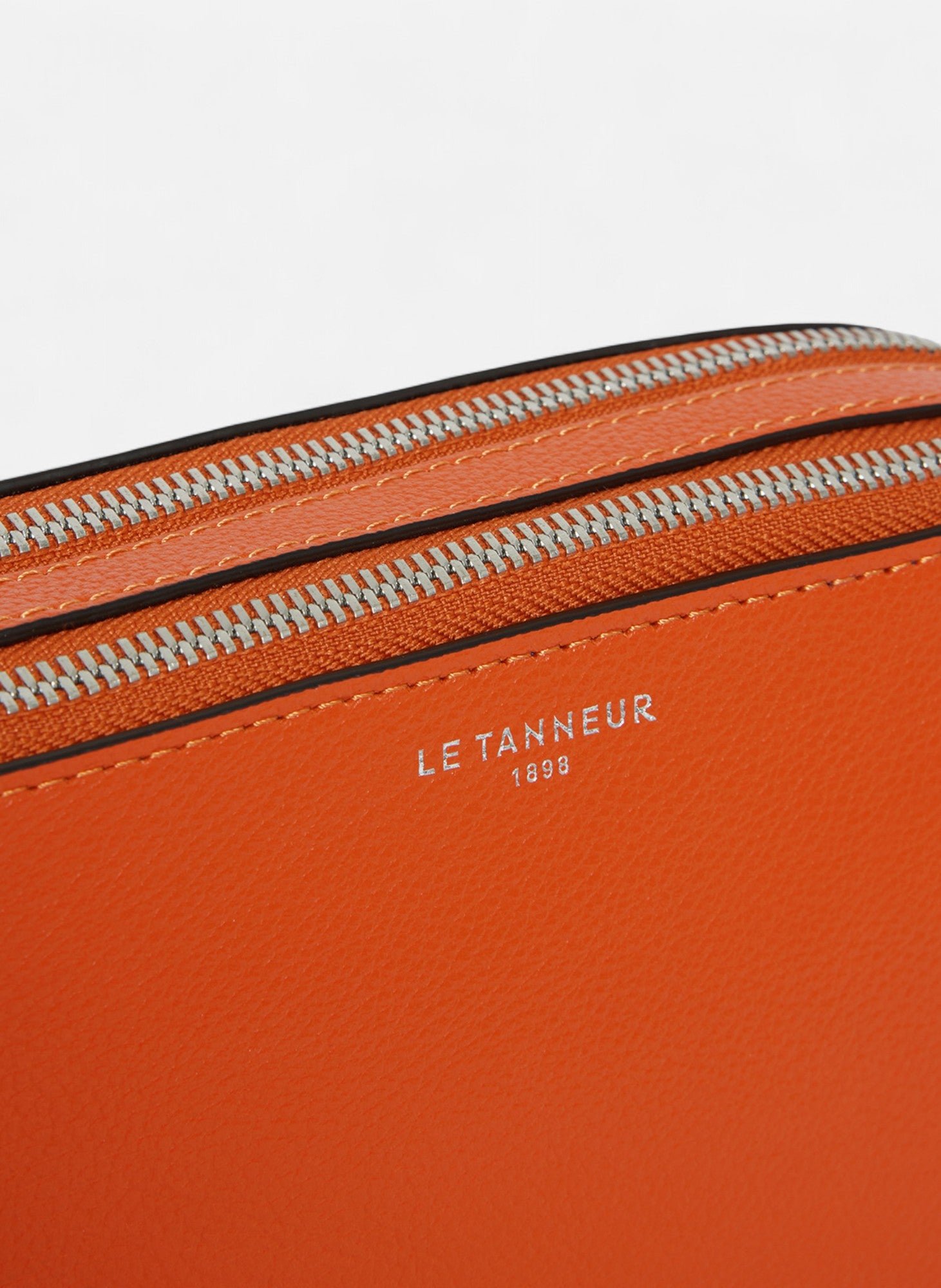 Petite sacoche 2 compartiments emile en cuir grainé LE TANNEUR Orange