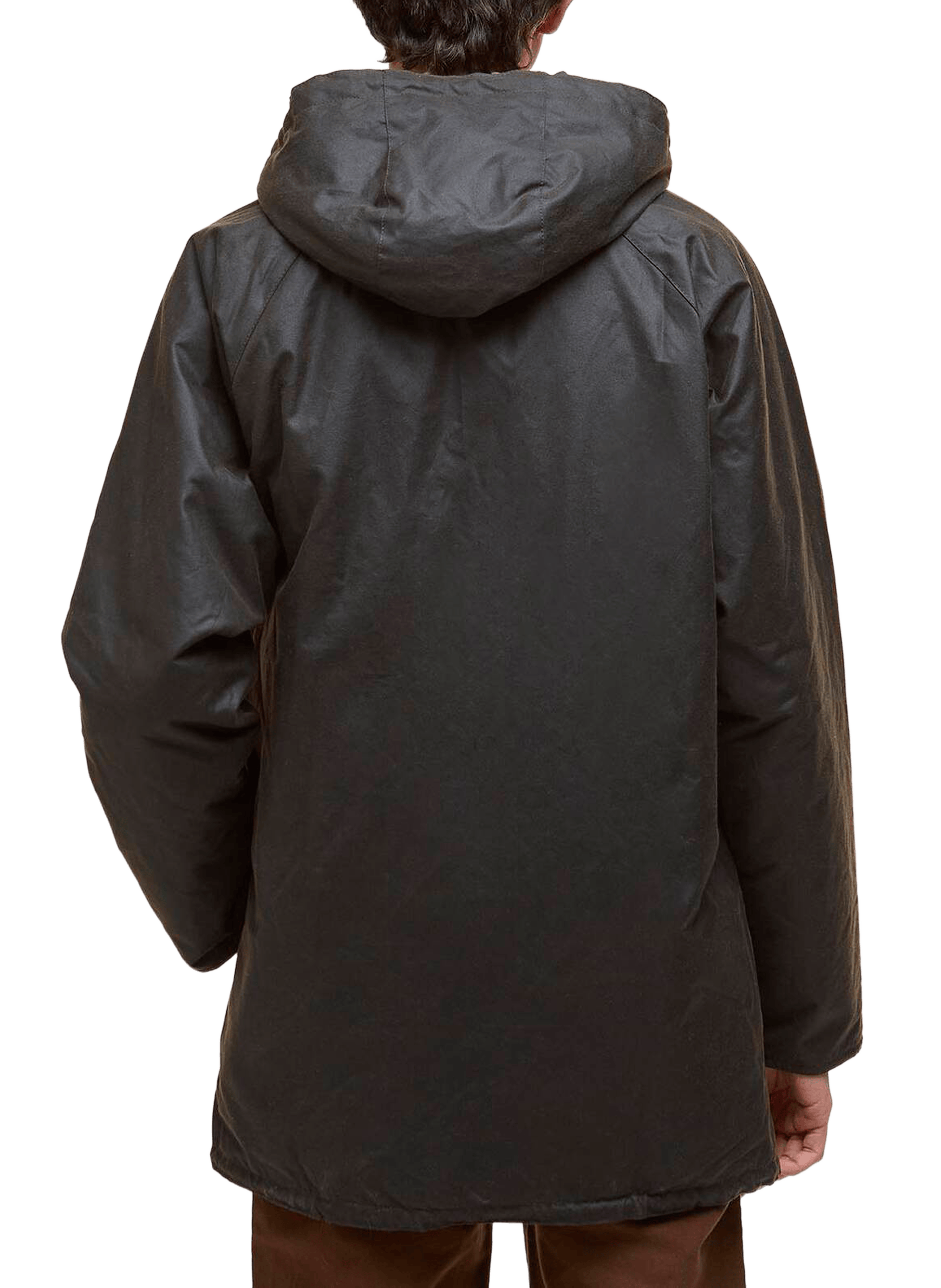 Parka mi-longue à capuche en coton BARBOUR Vert