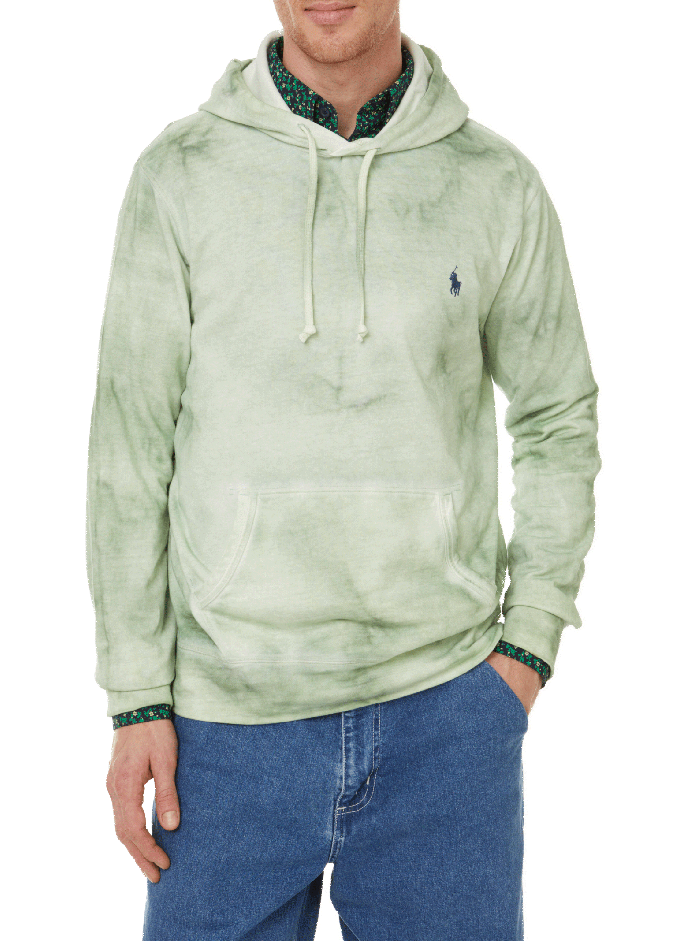 POLO RALPH LAUREN Hoodie en coton et lin mélangé Vert