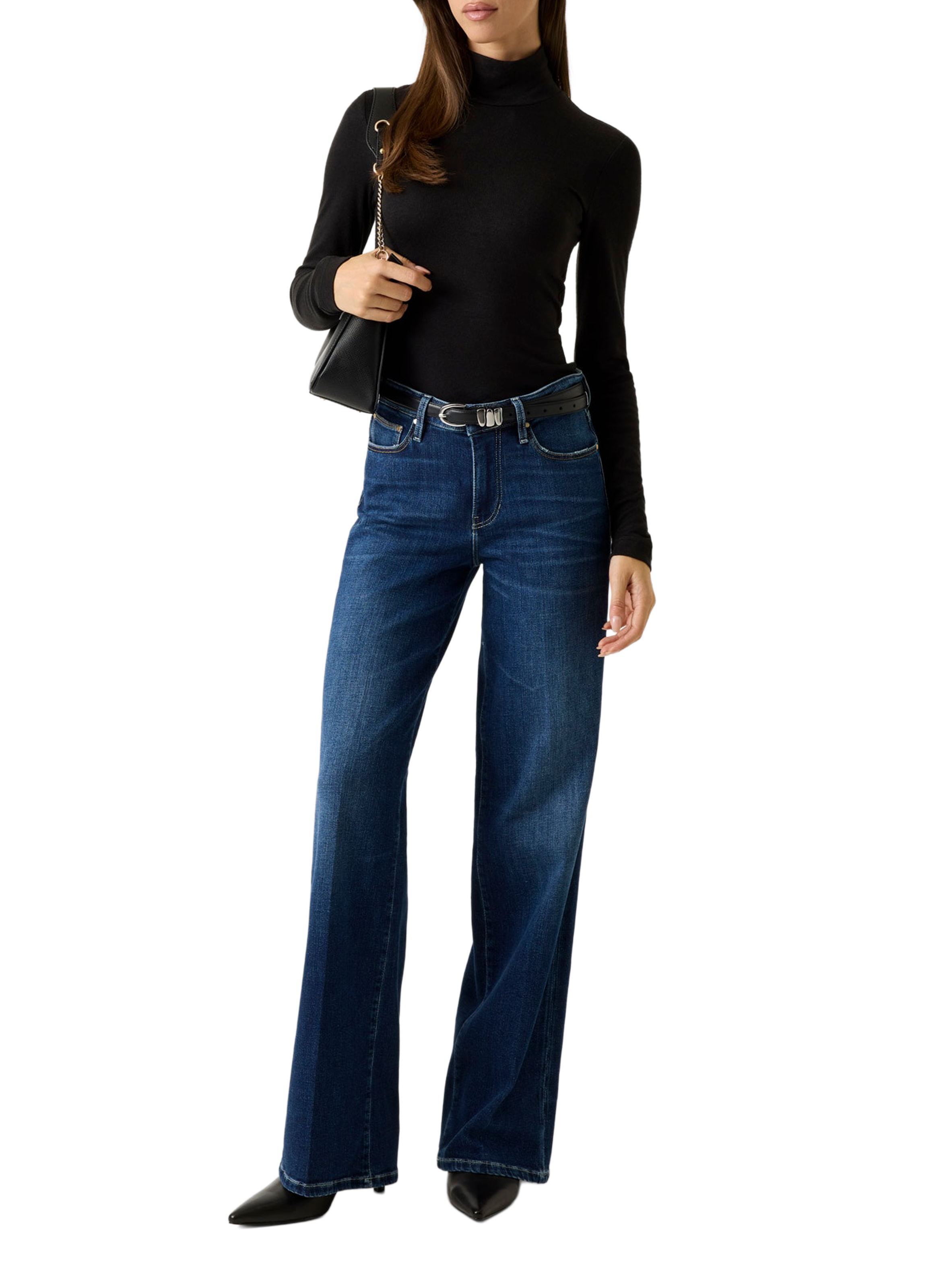 Fitted long-sleeve top GUESS Black