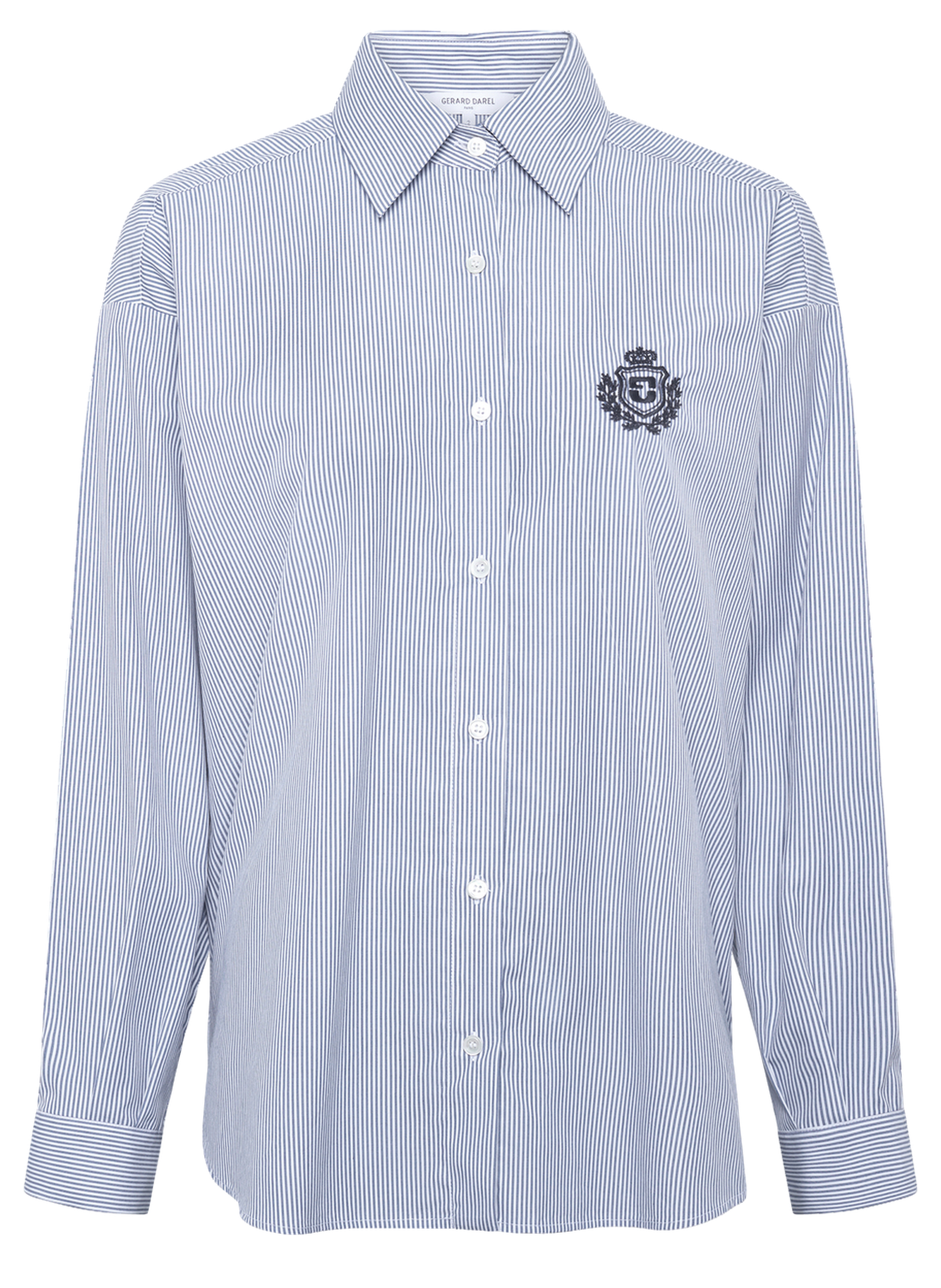 Chemise en coton rayé à blason - alison GERARD DAREL Blanc