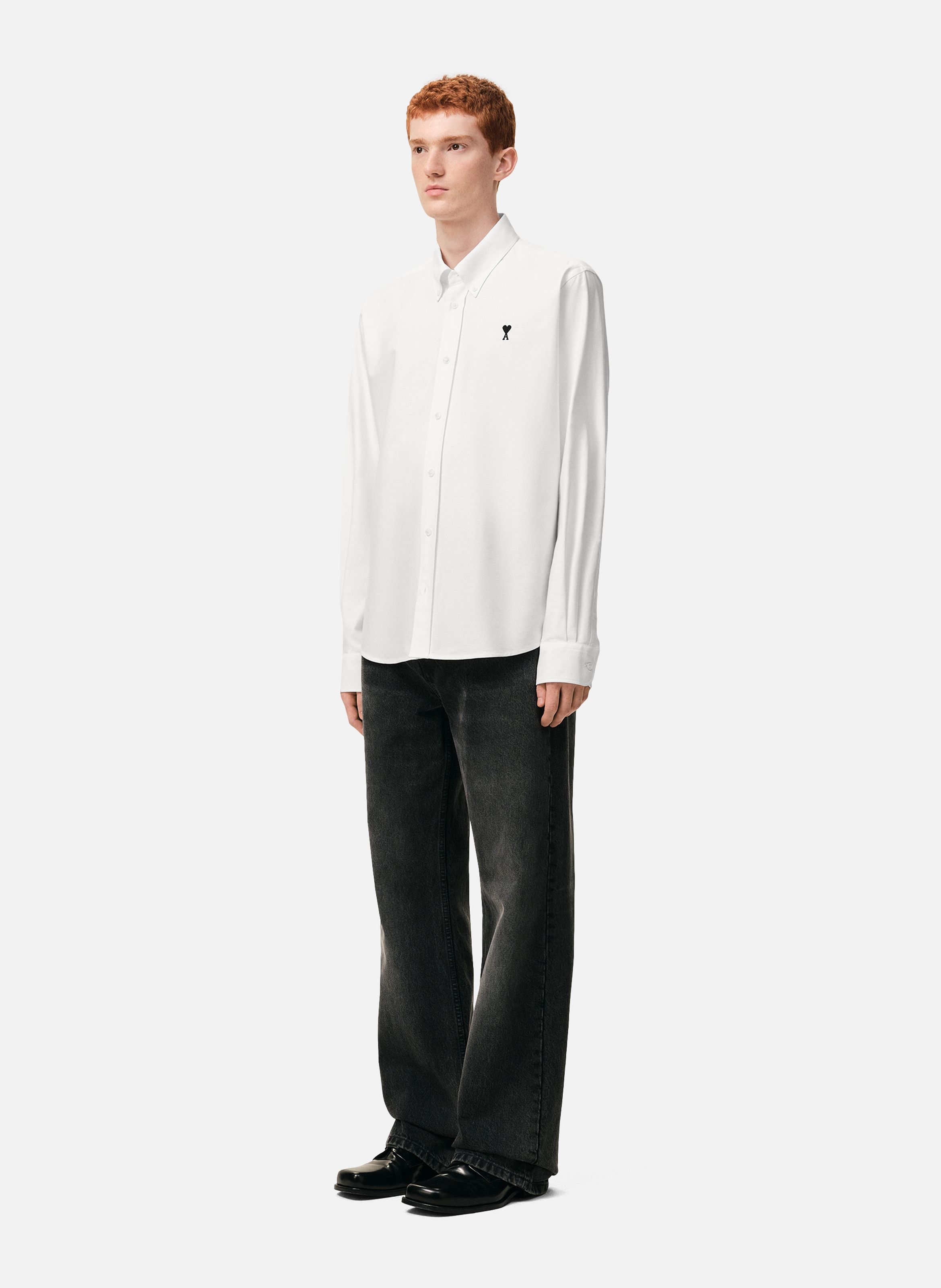 Chemise Col Boutonné Ami De Coeur En Coton AMI PARIS Blanc