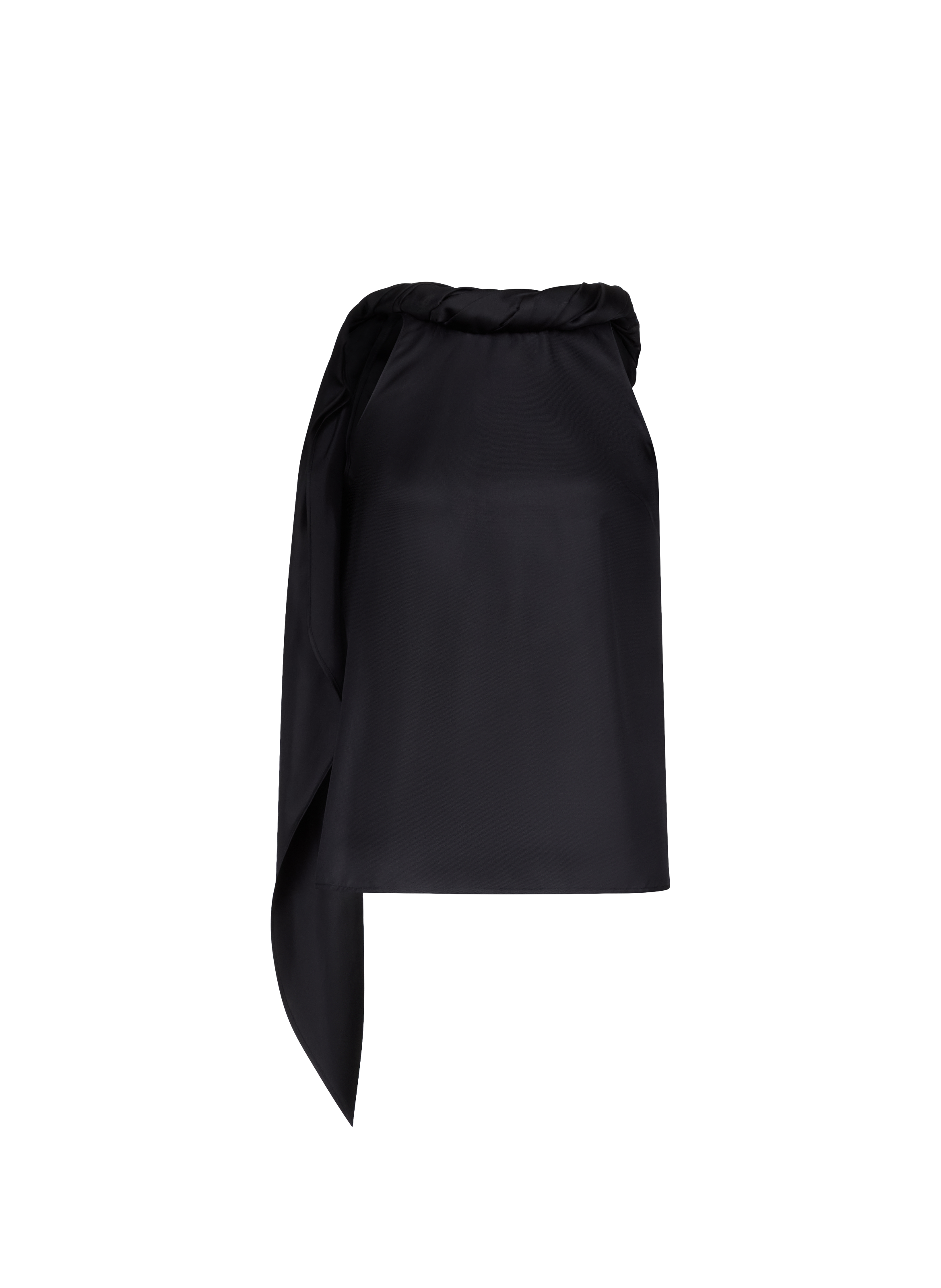 Wilma silk tie-neck top LOULOU DE SAISON Black