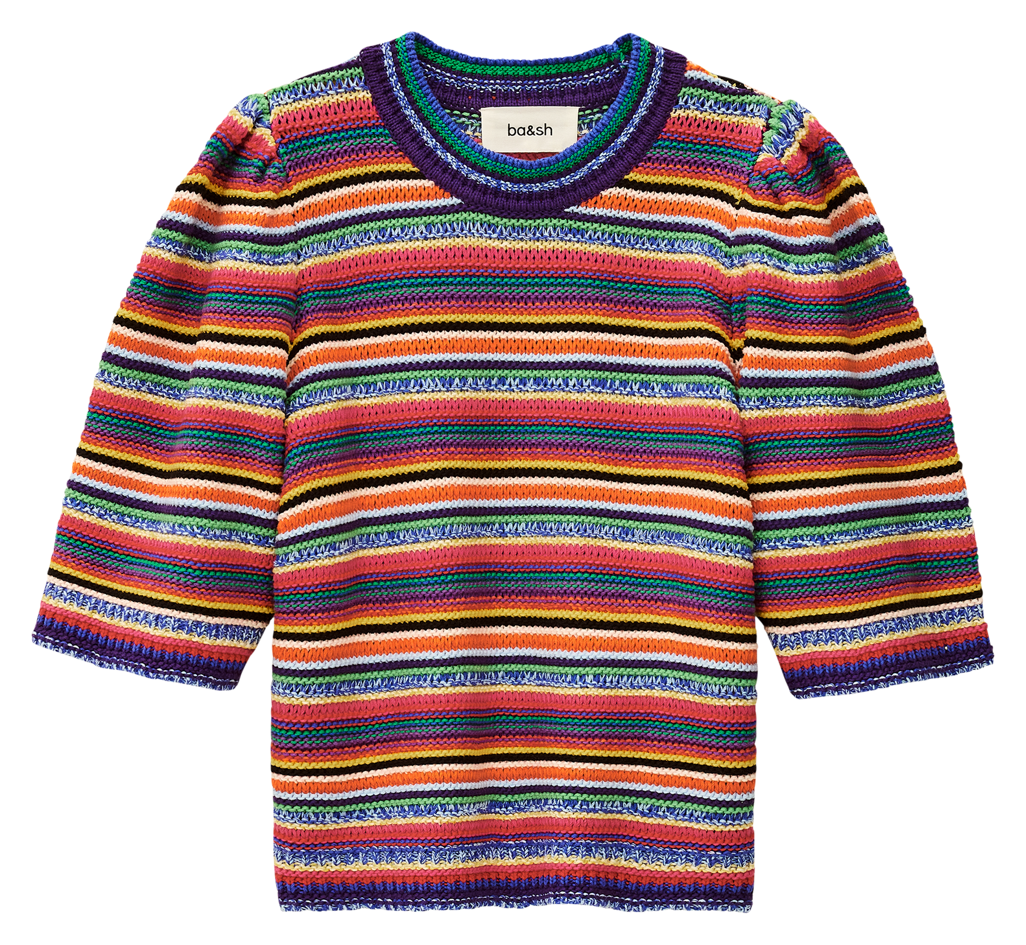 Pull col rond en coton farfaela BA&SH Multicolore