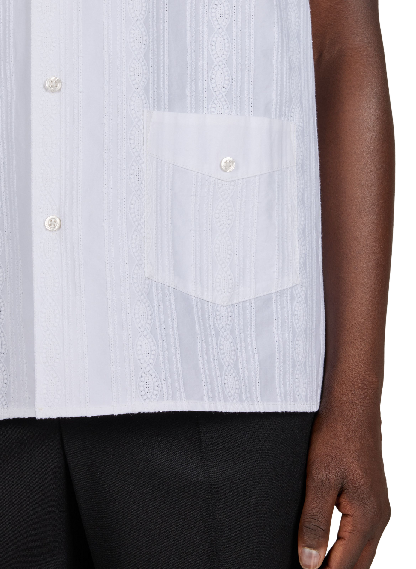 Chemise texturé en coton DROLE DE MONSIEUR Blanc