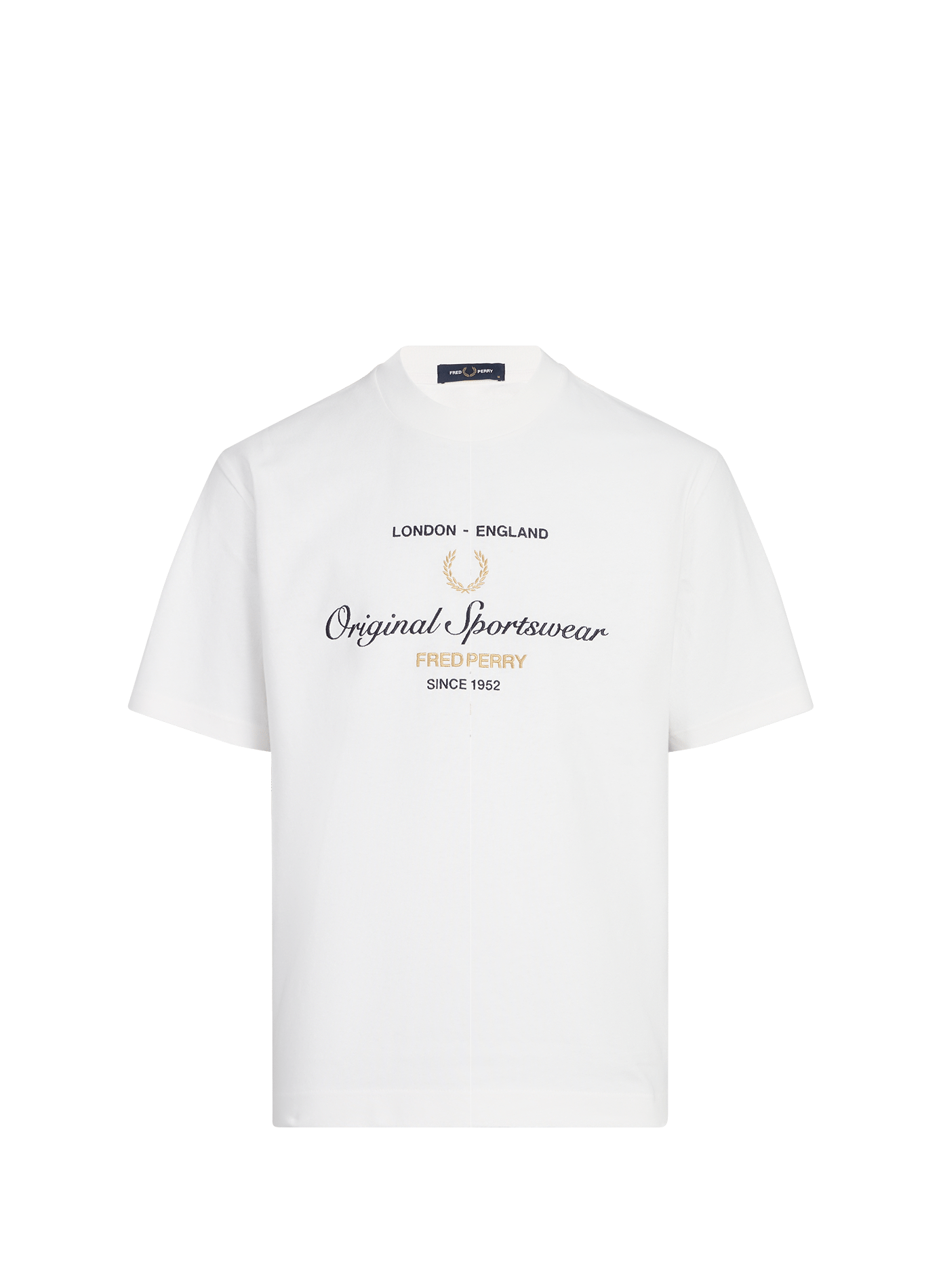 T-shirt brodé en coton FRED PERRY Blanc